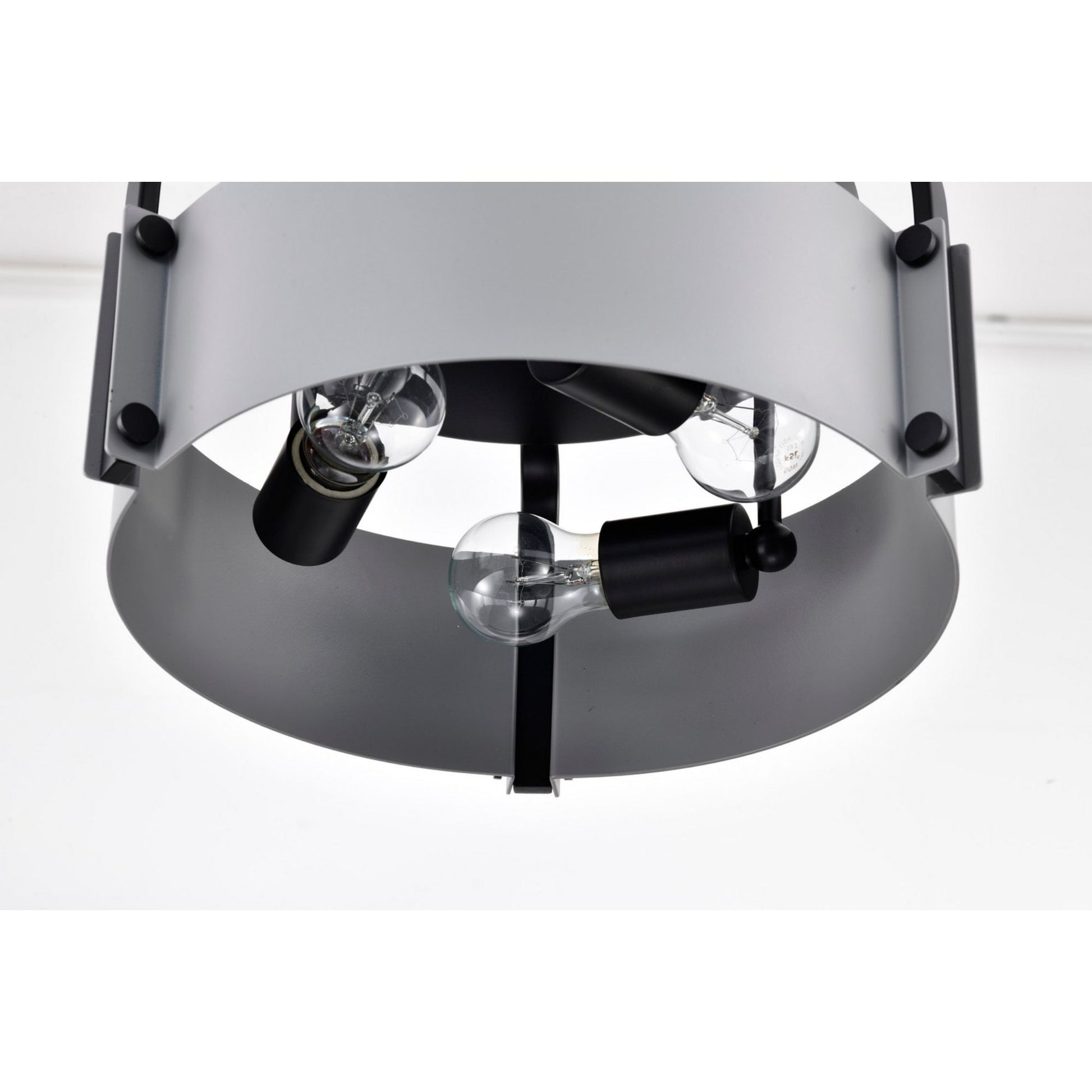 Altos 14" 3 lights Semi-flush Mount, Matte Gray and Matte Black Finish - Bees Lighting