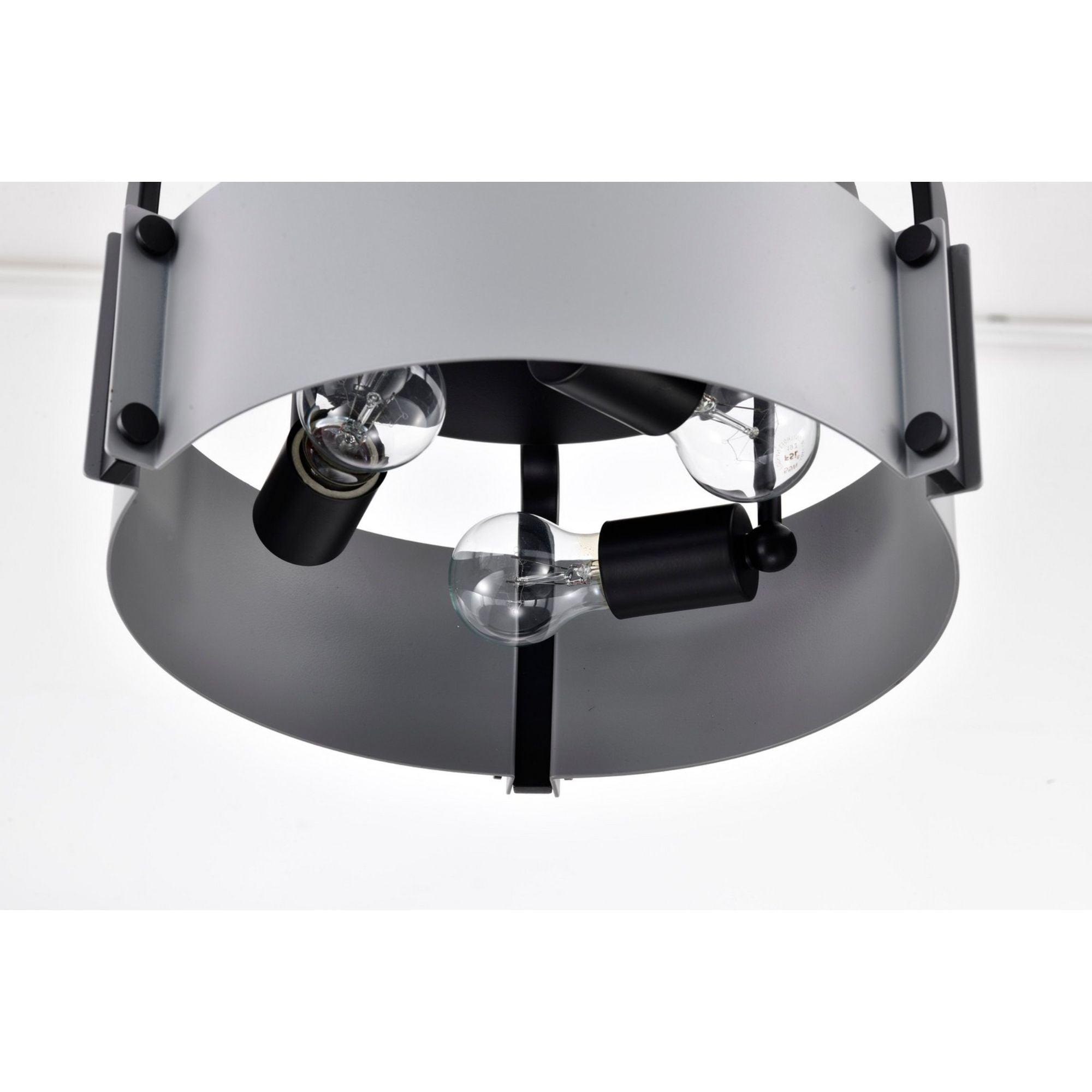 Altos 14" 3 lights Semi-flush Mount, Matte Gray and Matte Black Finish - Bees Lighting