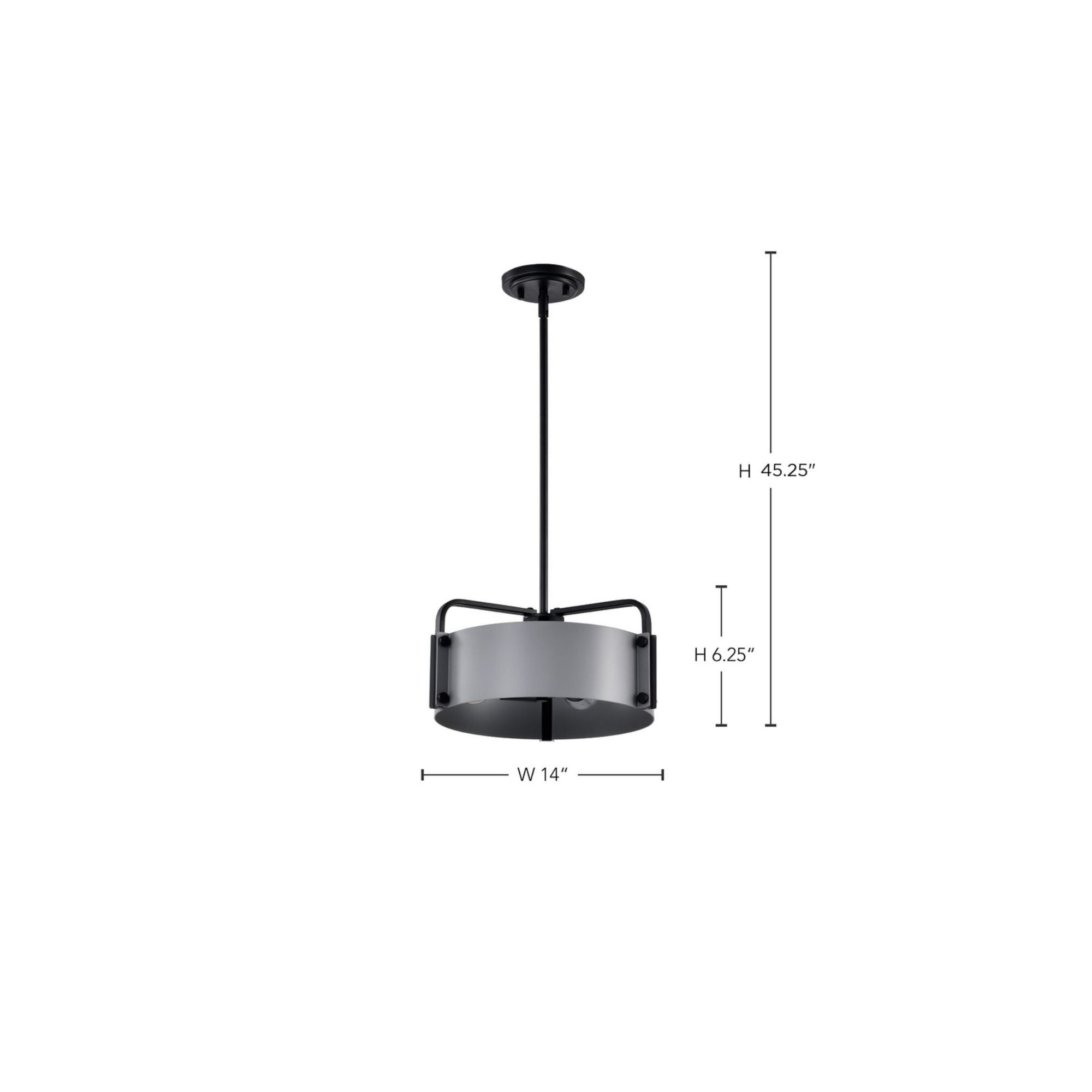 Altos 14" 3 lights Pendant, Matte Gray and Matte Black Finish - Bees Lighting