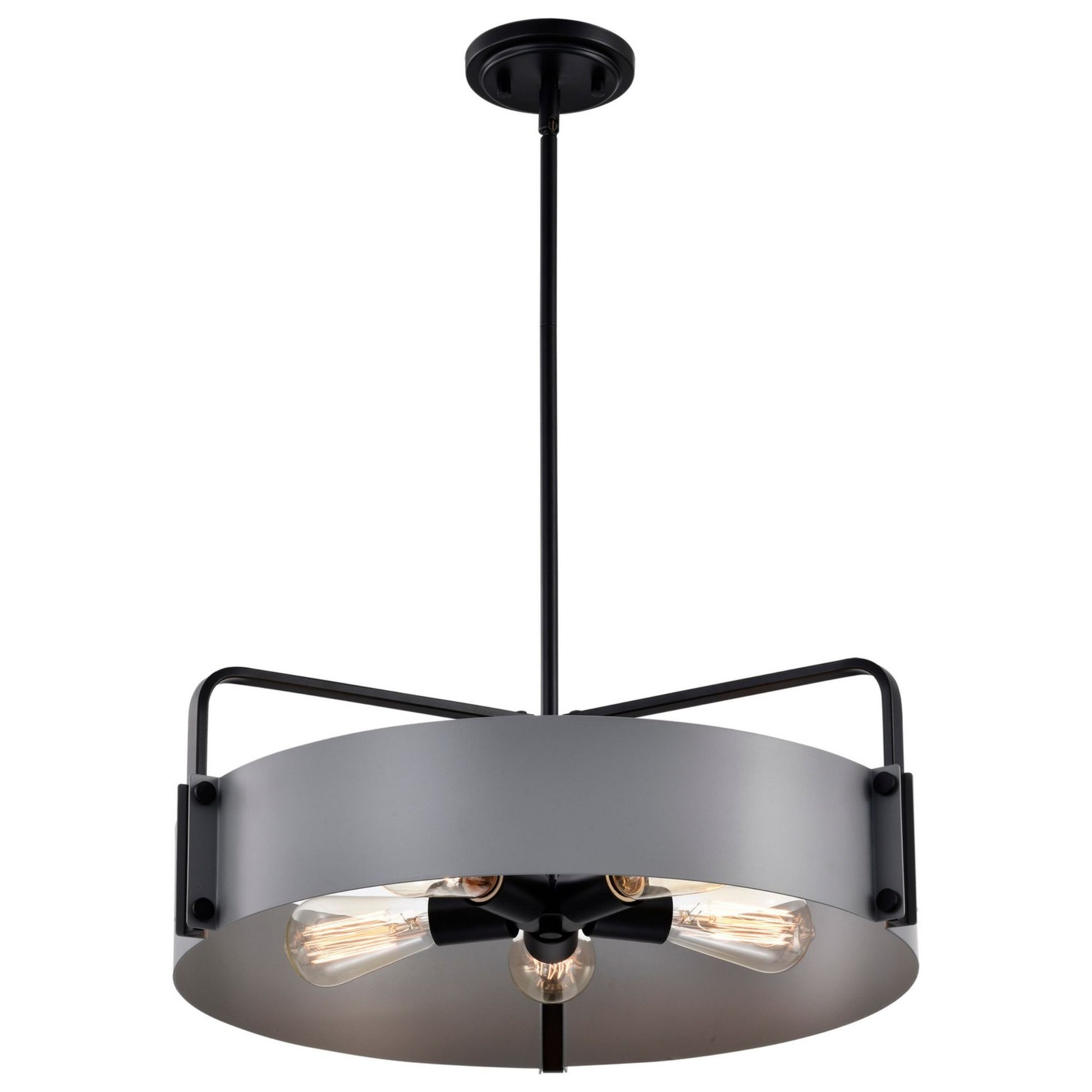 Altos 22" 5 lights Pendant, Matte Gray and Matte Black Finish - Bees Lighting