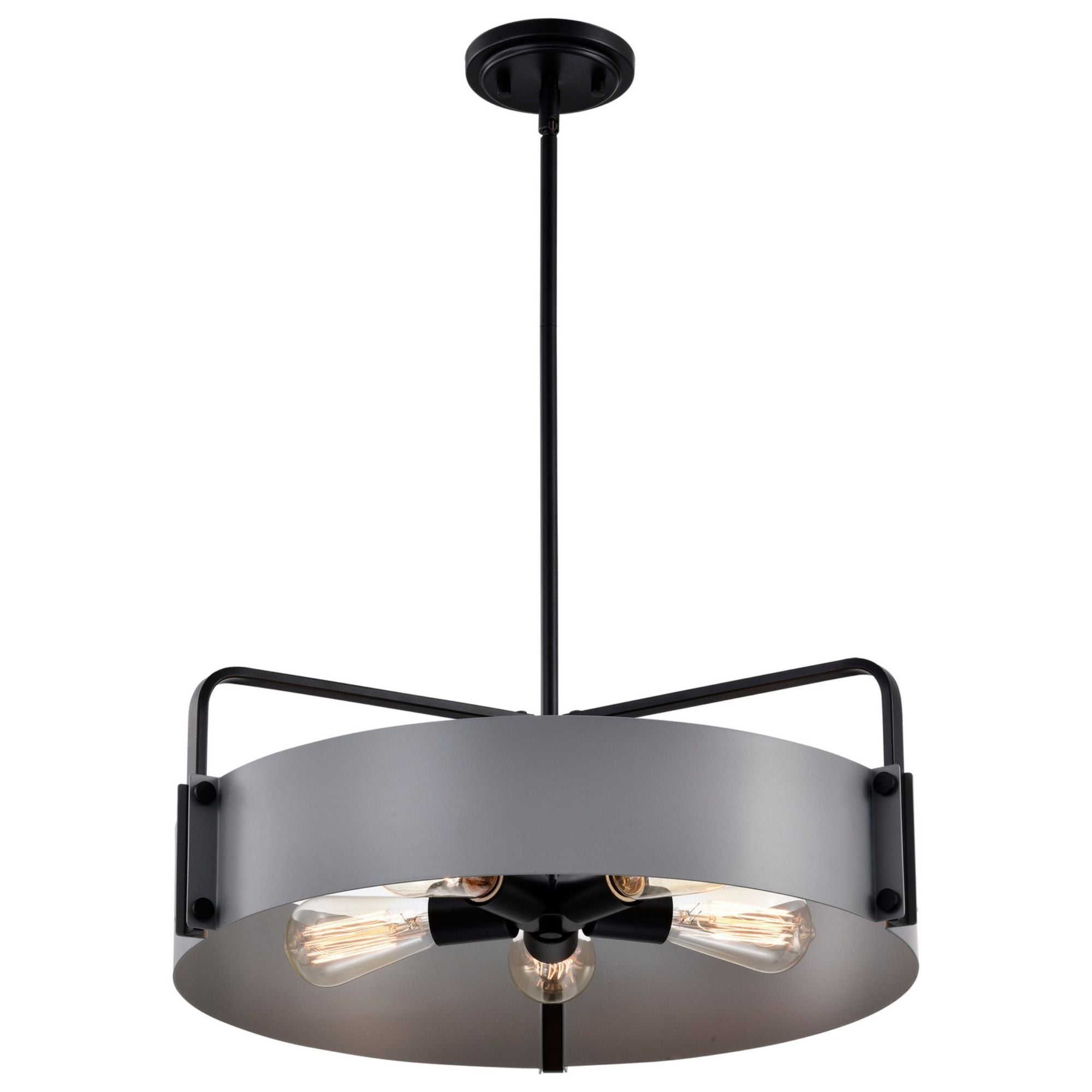 Altos 22" 5 lights Pendant, Matte Gray and Matte Black Finish - Bees Lighting