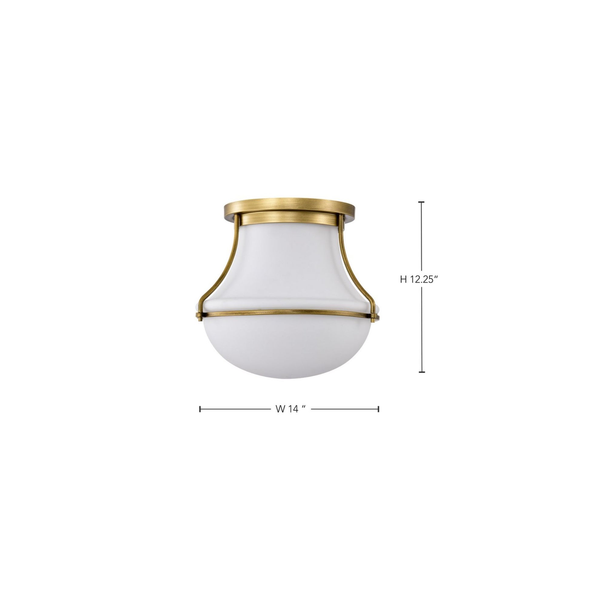 Valdora 14" Flush Mount, Natural Brass Finish - Bees Lighting