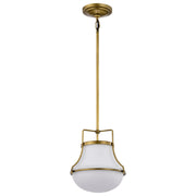 Valdora 1 Light Pendant Light, White Opal Glass - Bees Lighting