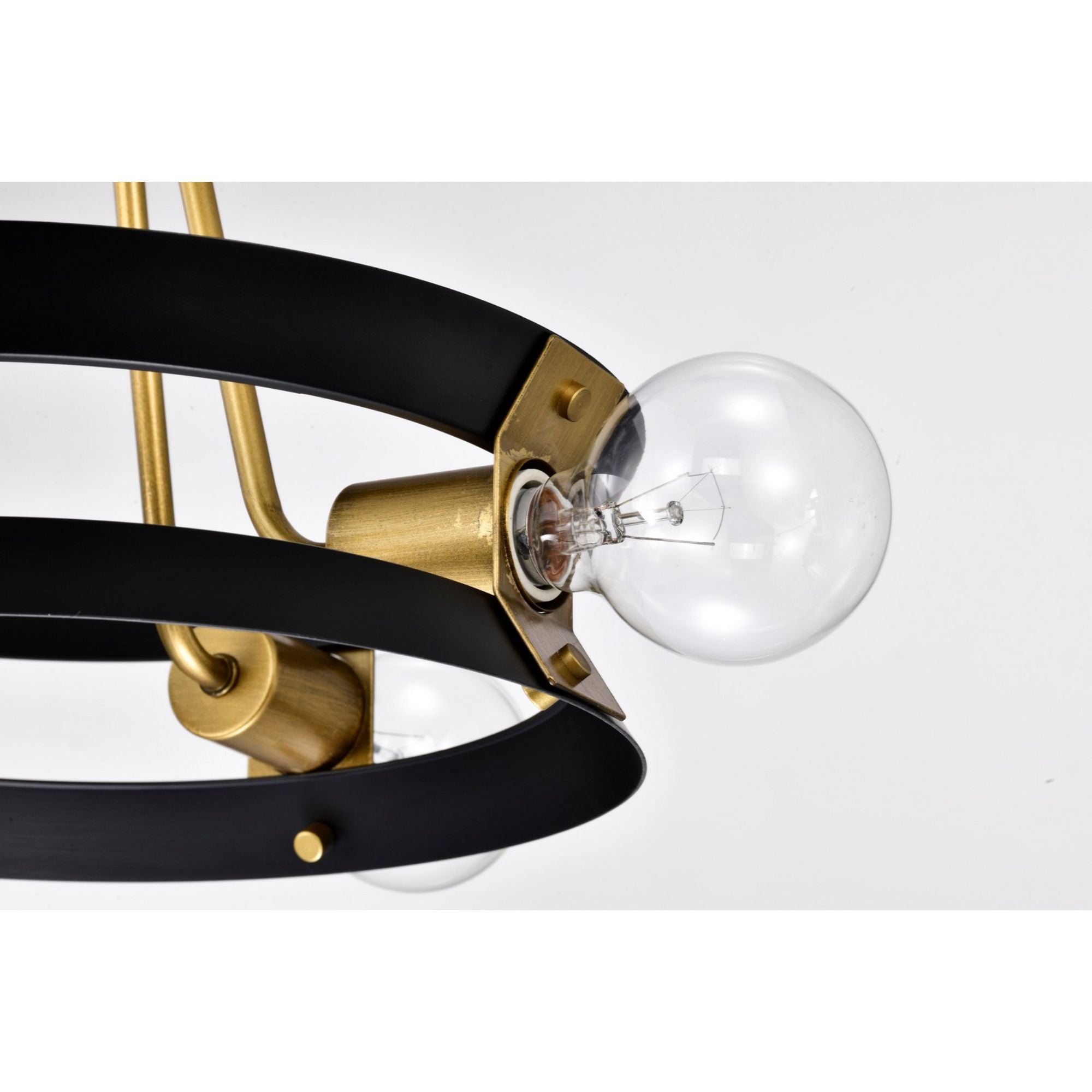 Marsden 13" 4 lights Chandelier, Matte Black / Natural Brass Finish - Bees Lighting