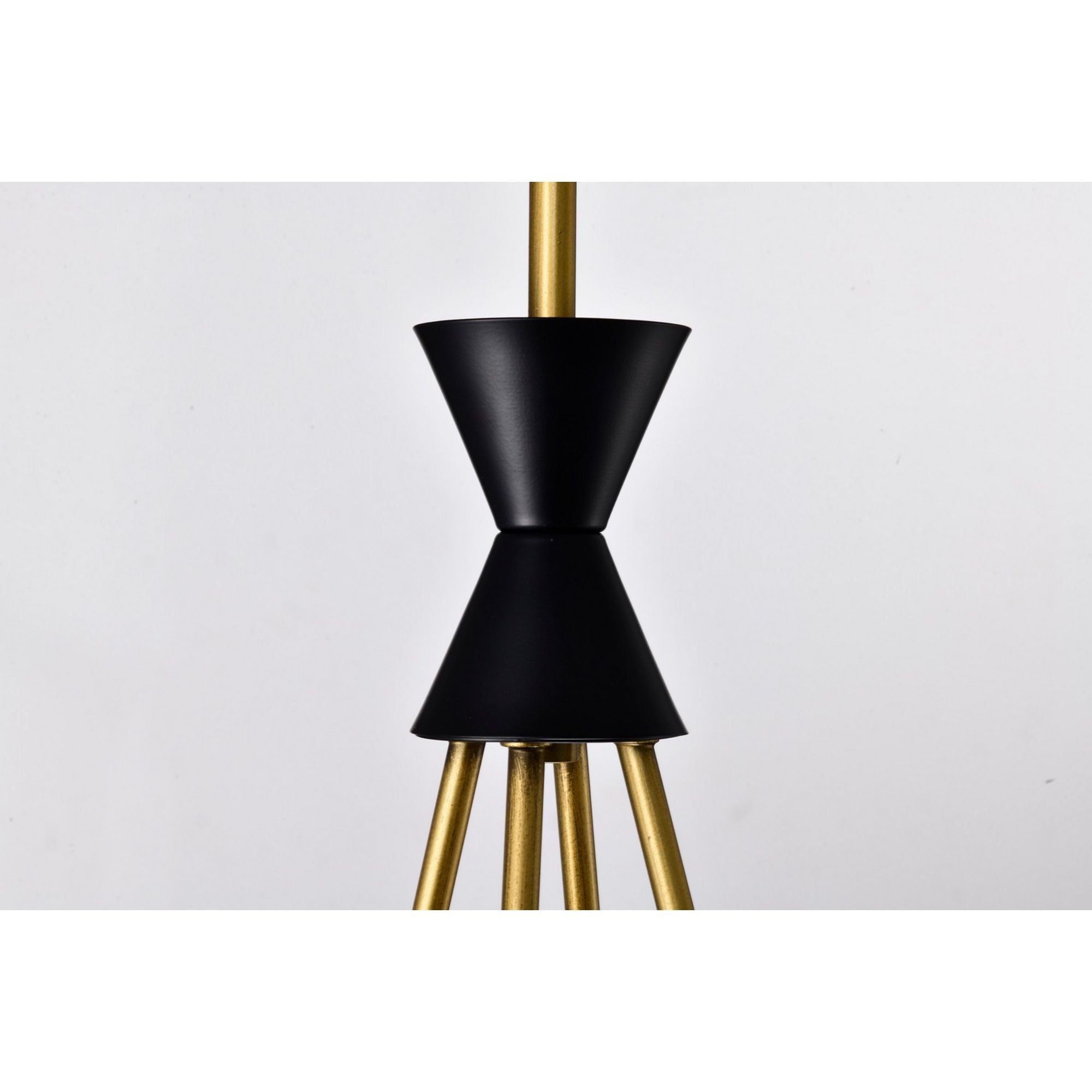 Marsden 13" 4 lights Chandelier, Matte Black / Natural Brass Finish - Bees Lighting