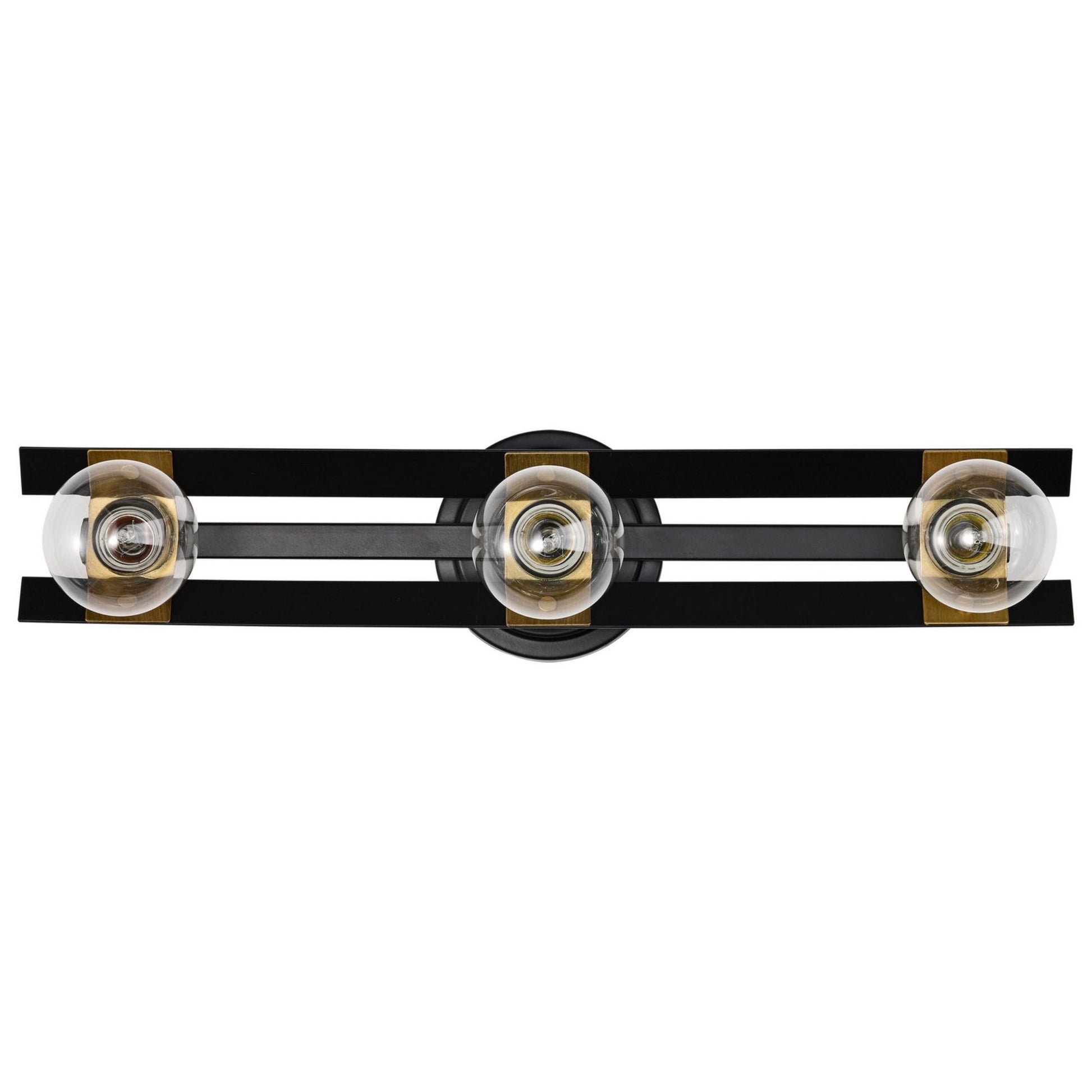 Marsden 22" 3 lights Vanity, Matte Black / Natural Brass Finish - Bees Lighting