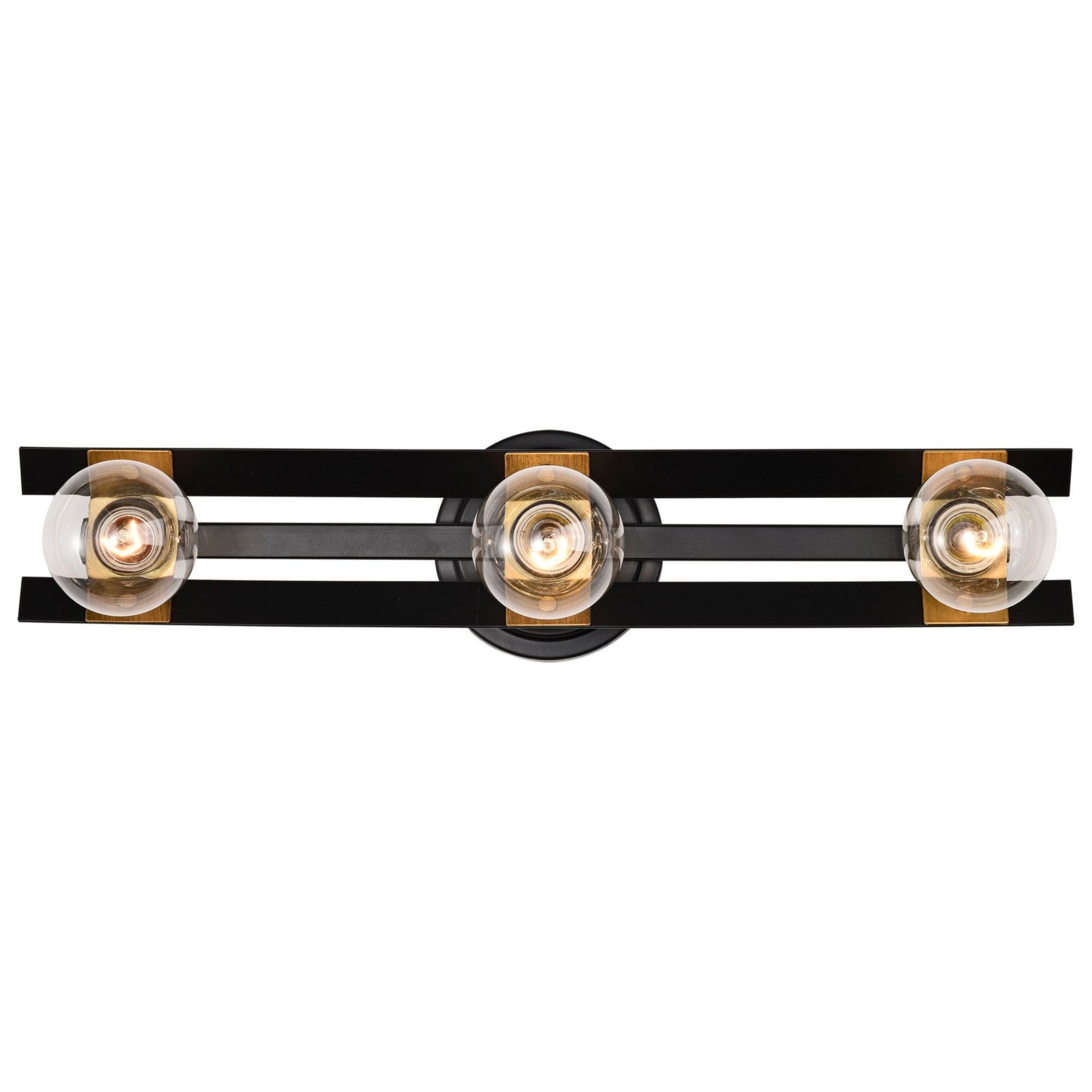 Marsden 22" 3 lights Vanity, Matte Black / Natural Brass Finish - Bees Lighting
