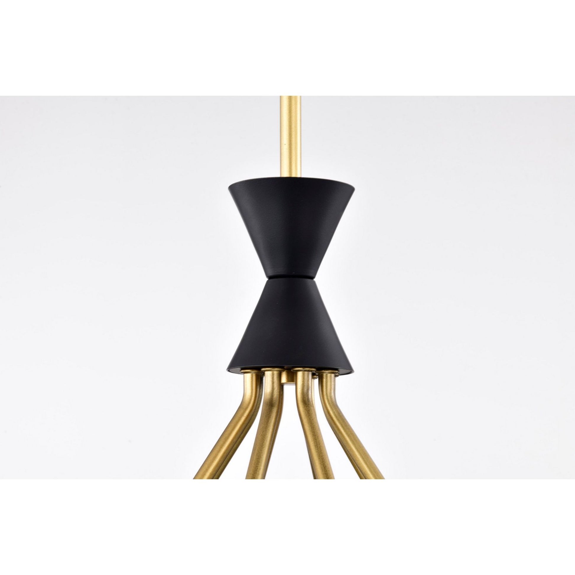 Marsden 23" 8 lights Chandelier, Matte Black / Natural Brass Finish - Bees Lighting