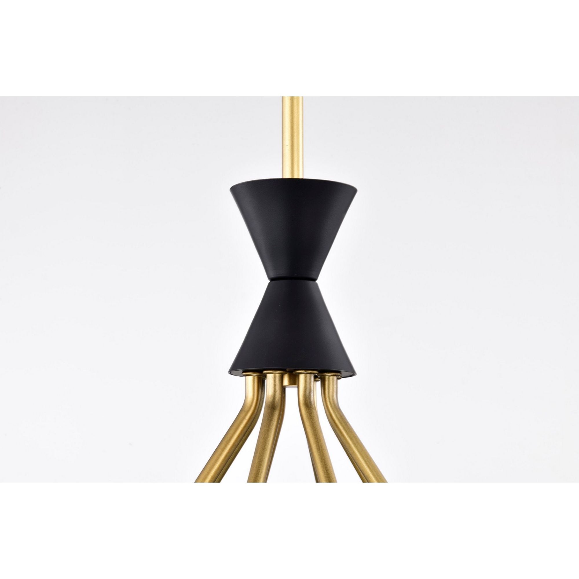 Marsden 23" 8 lights Chandelier, Matte Black / Natural Brass Finish - Bees Lighting