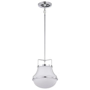 Valdora 1 Light Pendant Light, White Opal Glass - Bees Lighting