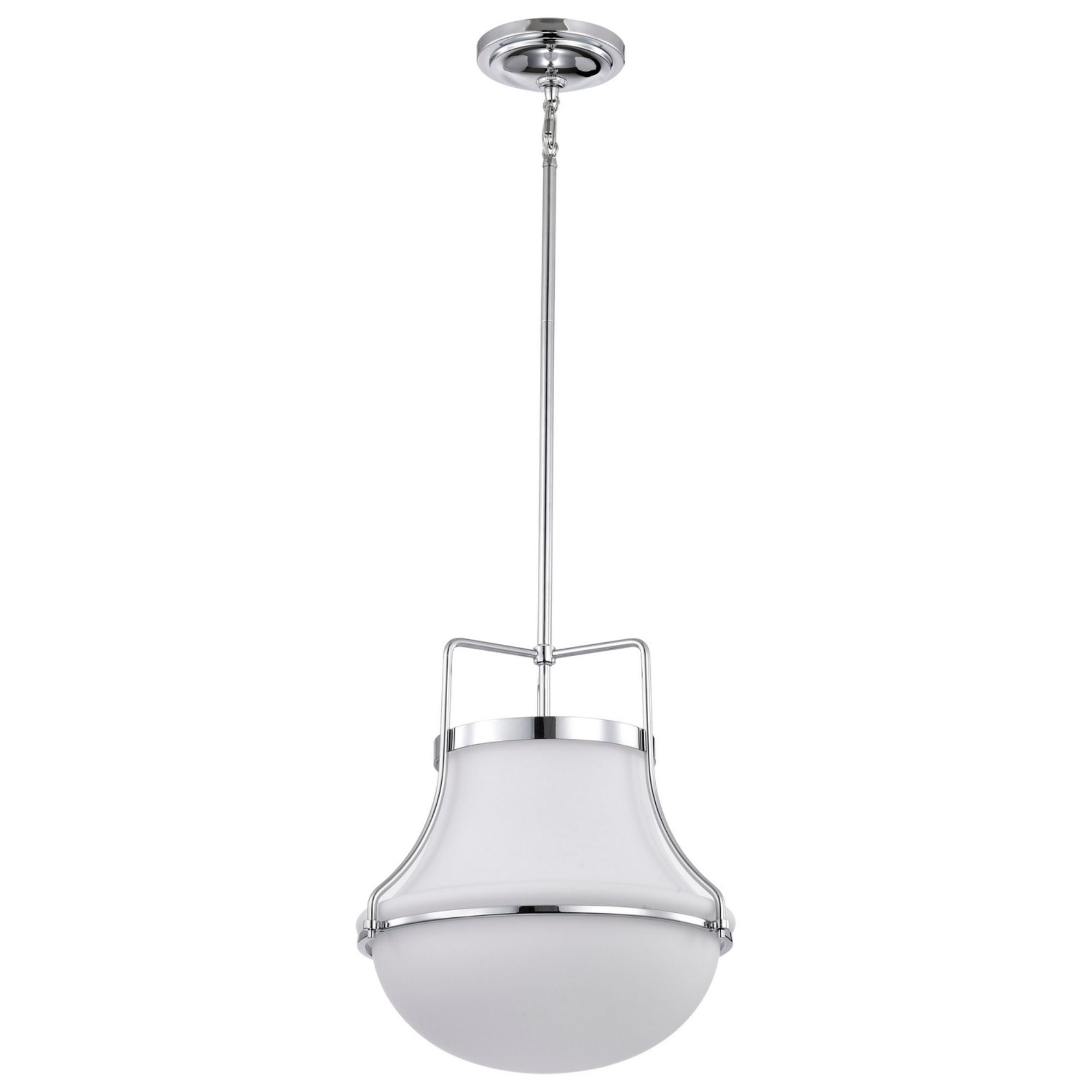 Valdora 1 Light Pendant Light, White Opal Glass - Bees Lighting
