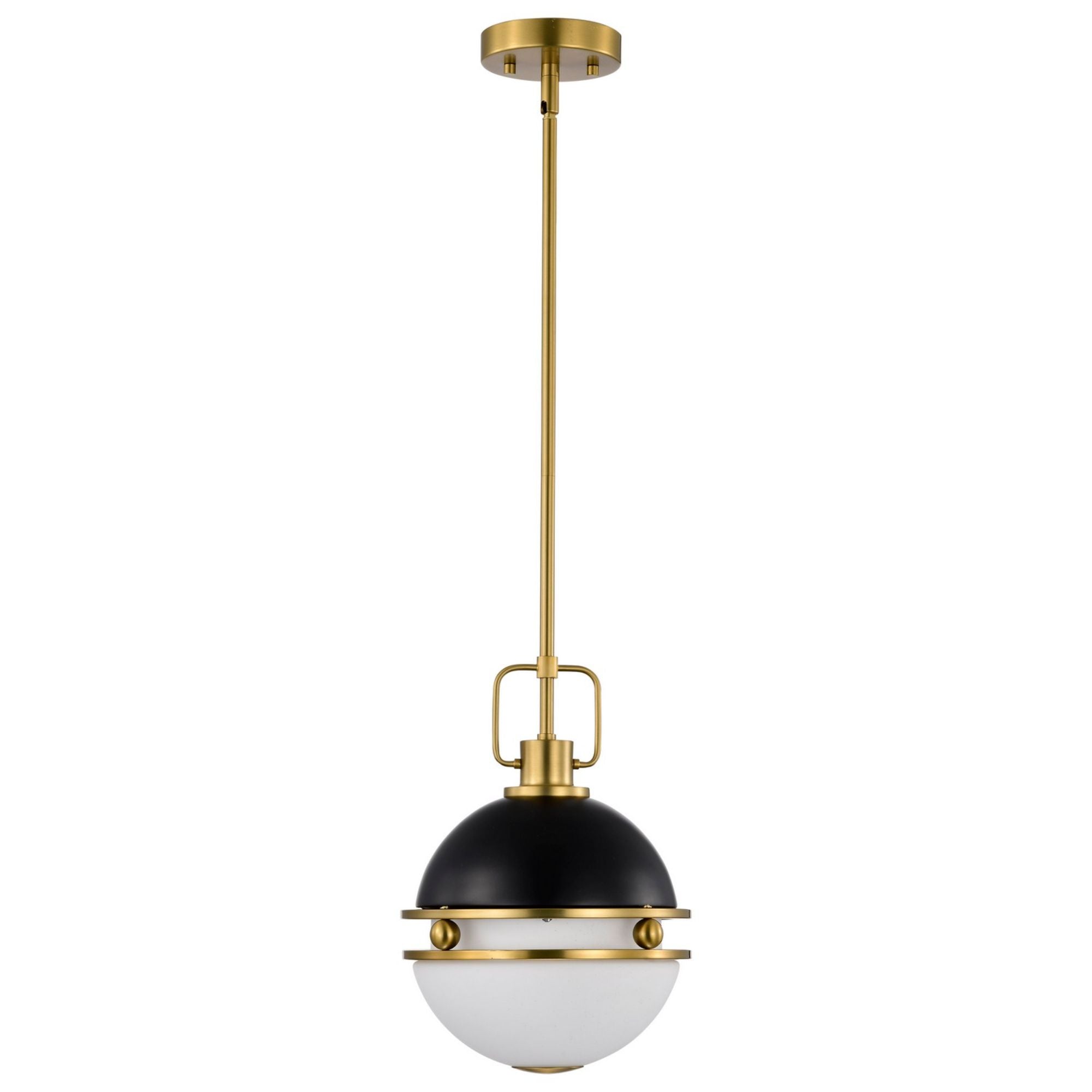 Everton 10" Pendant, Matte Black and Vintage Brass Finish - Bees Lighting