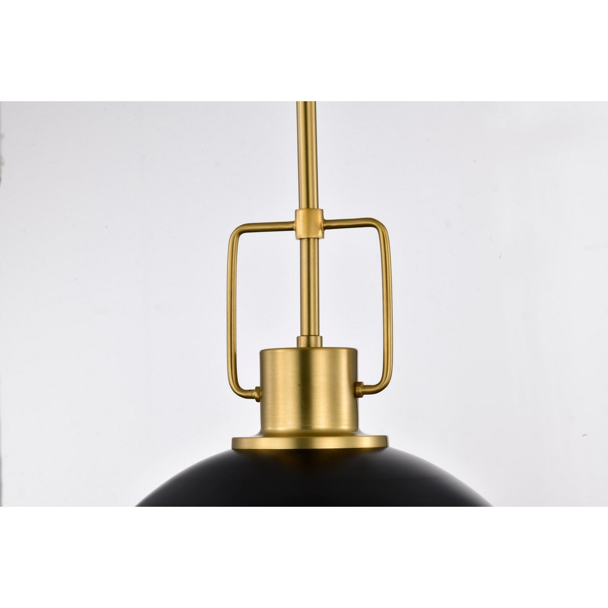 Everton 14" 2 lights Pendant, Matte Black and Vintage Brass Finish - Bees Lighting