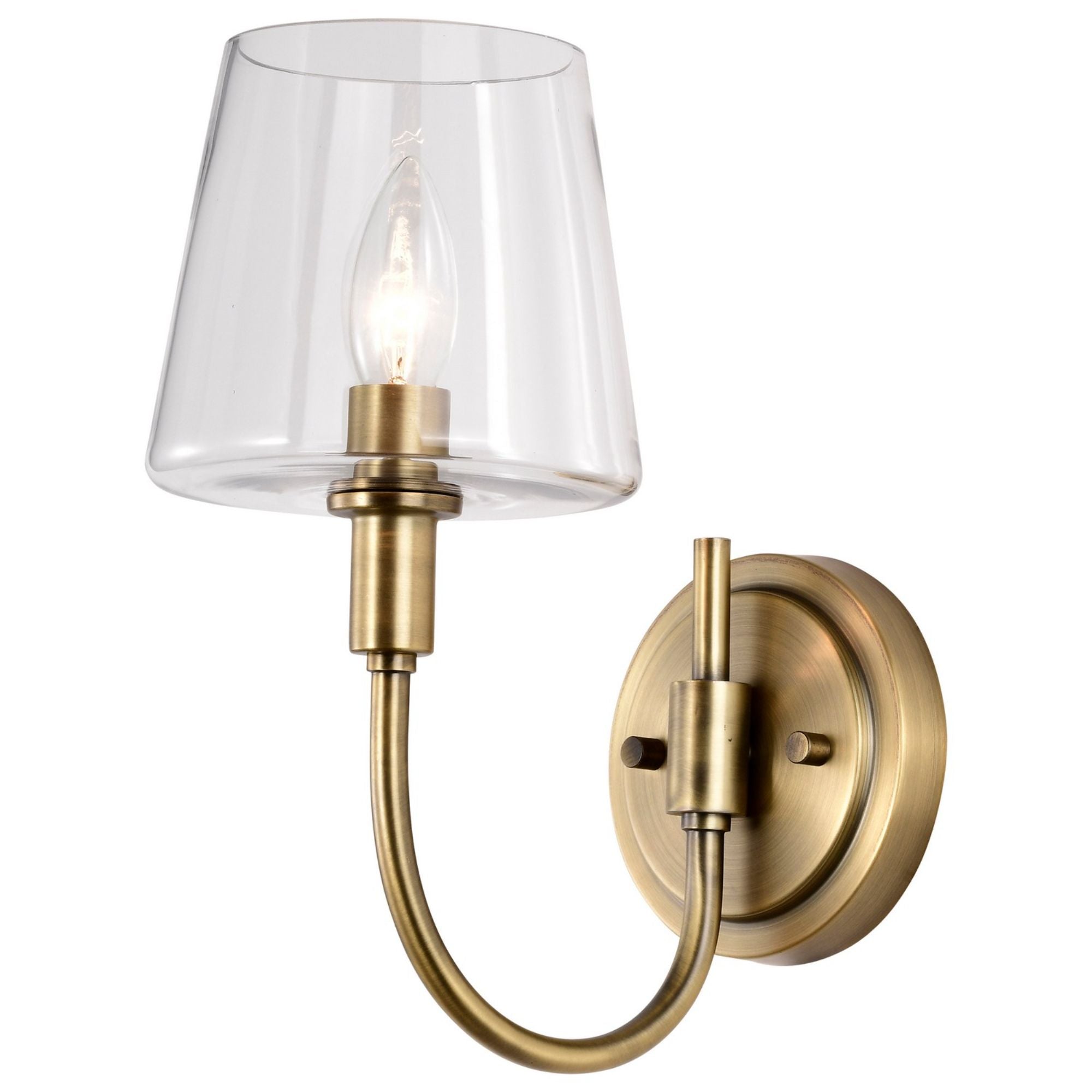 Brookside 12" Wall Sconce, Vintage Brass Finish - Bees Lighting