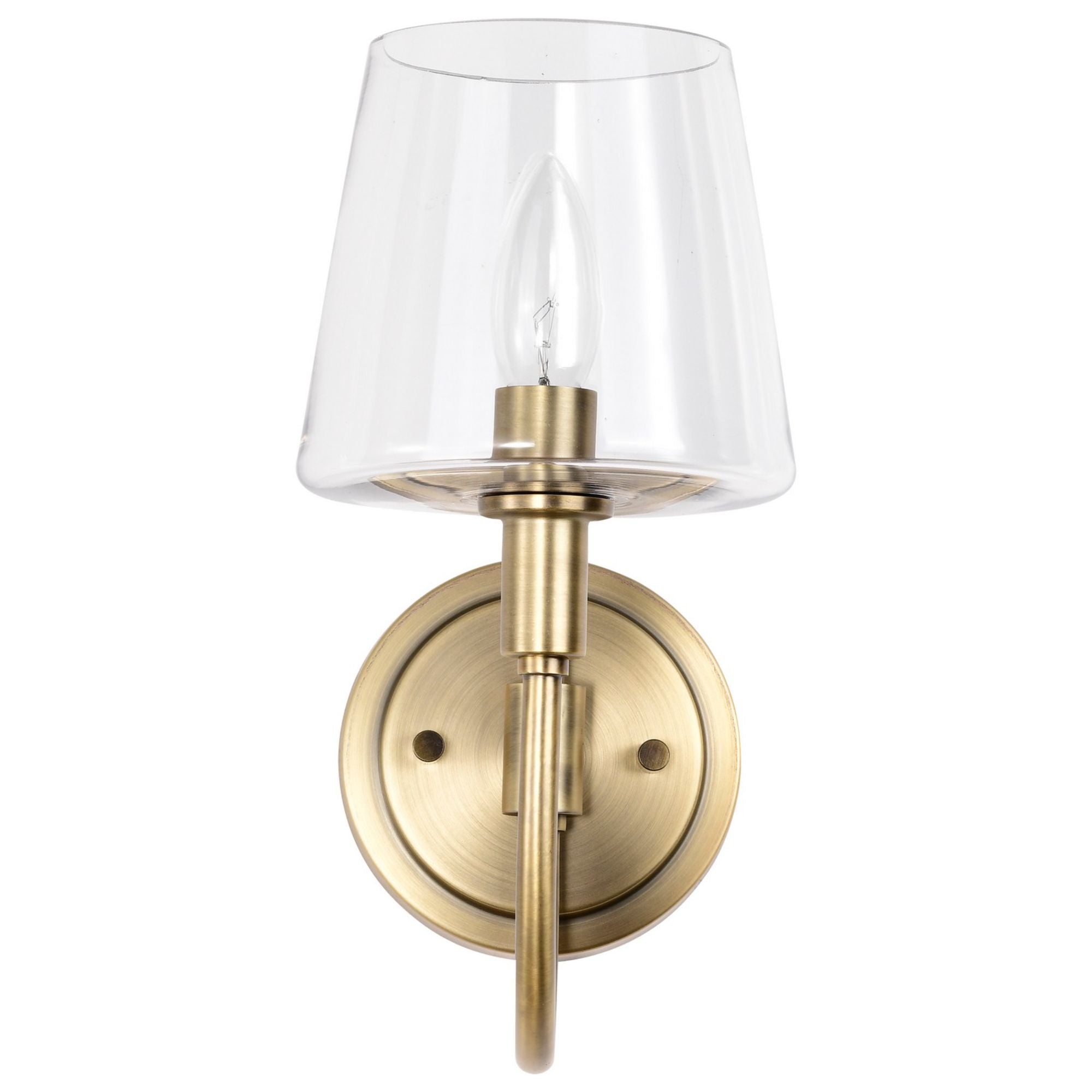 Brookside 12" Wall Sconce, Vintage Brass Finish - Bees Lighting