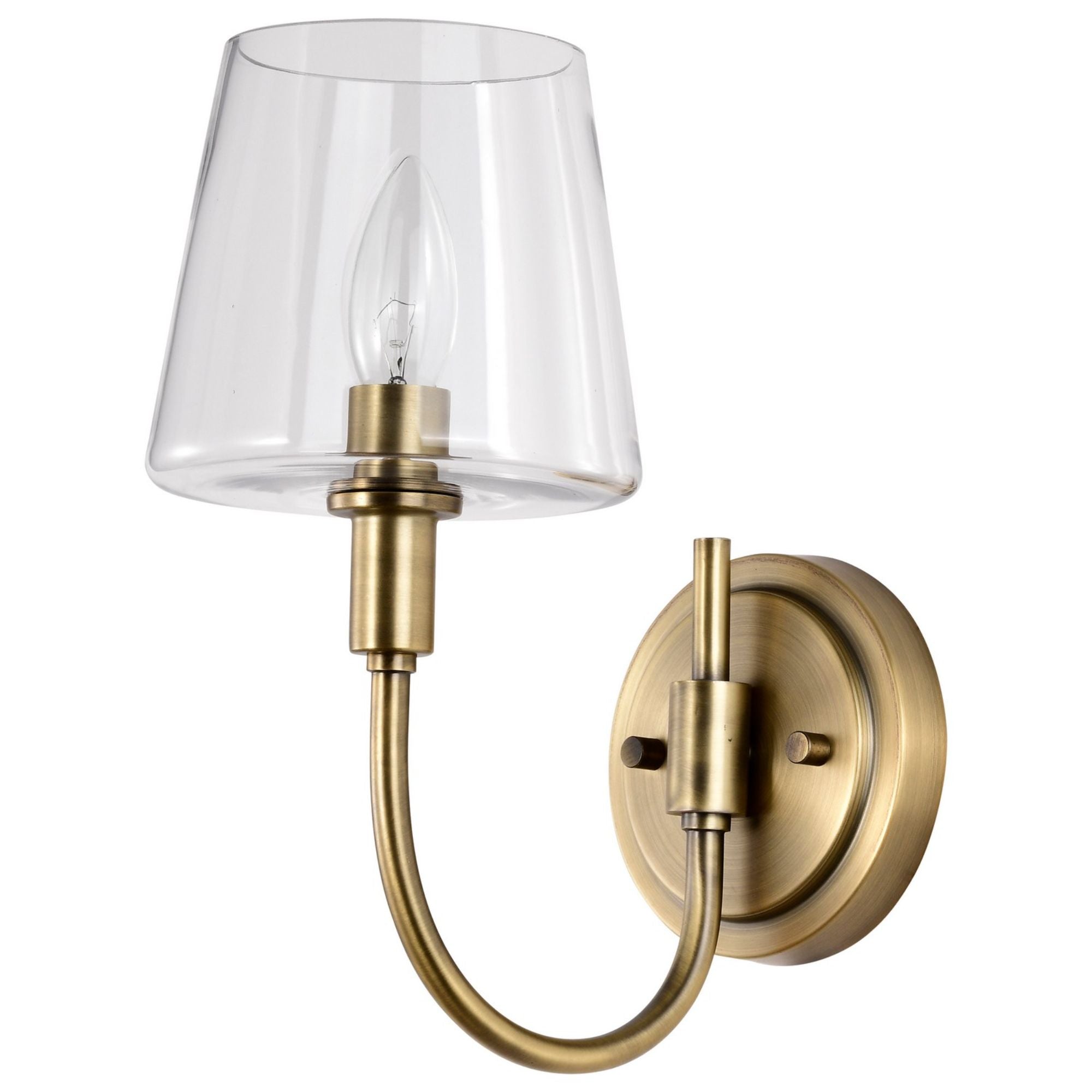 Brookside 12" Wall Sconce, Vintage Brass Finish - Bees Lighting