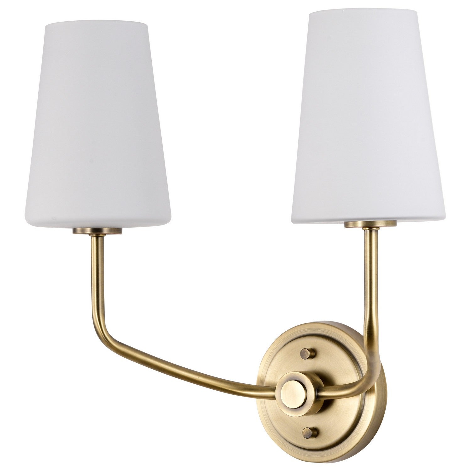 Cordello Wall Sconce Vintage Brass Finish, Etched White Opal Glass - Bees Lighting