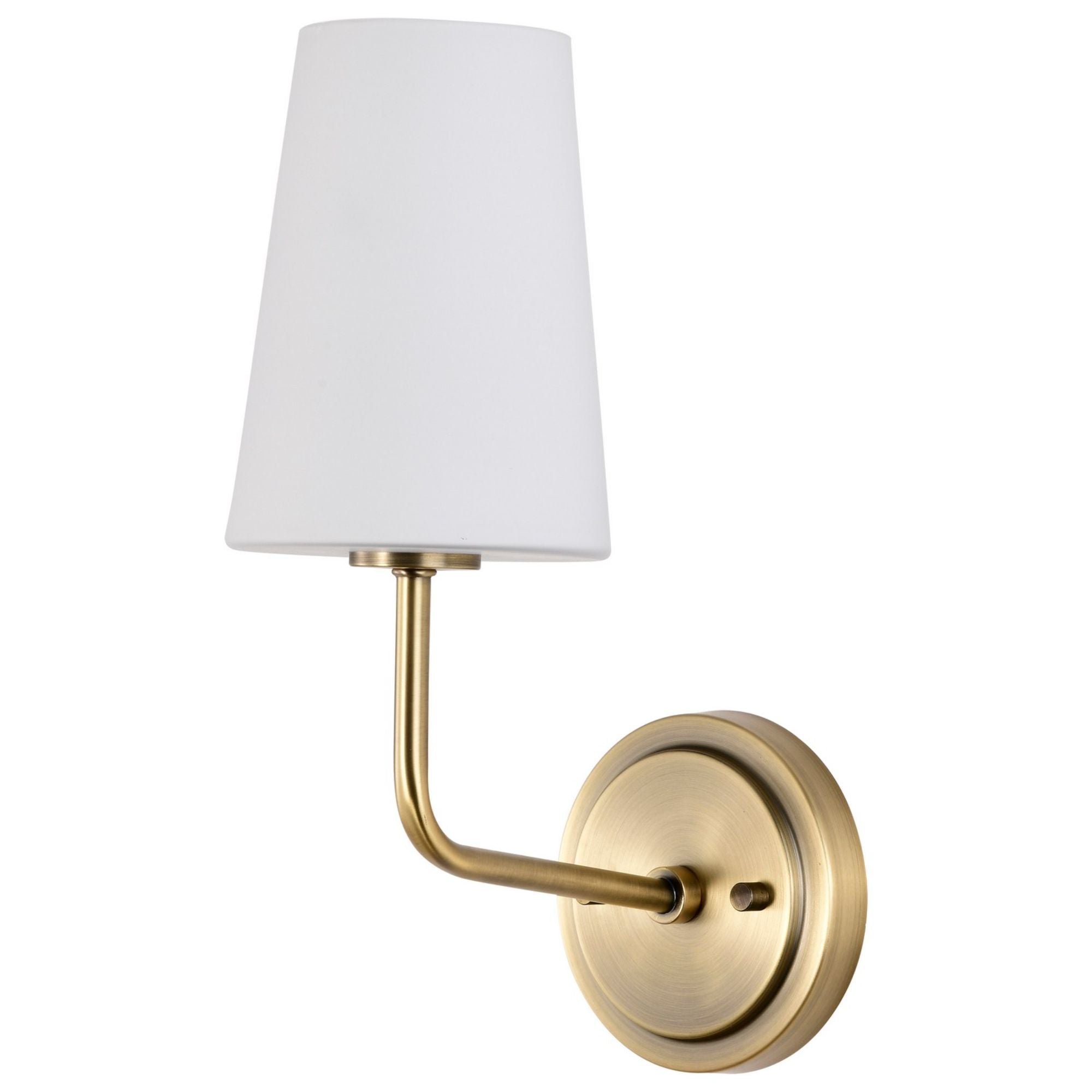 Cordello Wall Sconce Vintage Brass Finish, Etched White Opal Glass - Bees Lighting