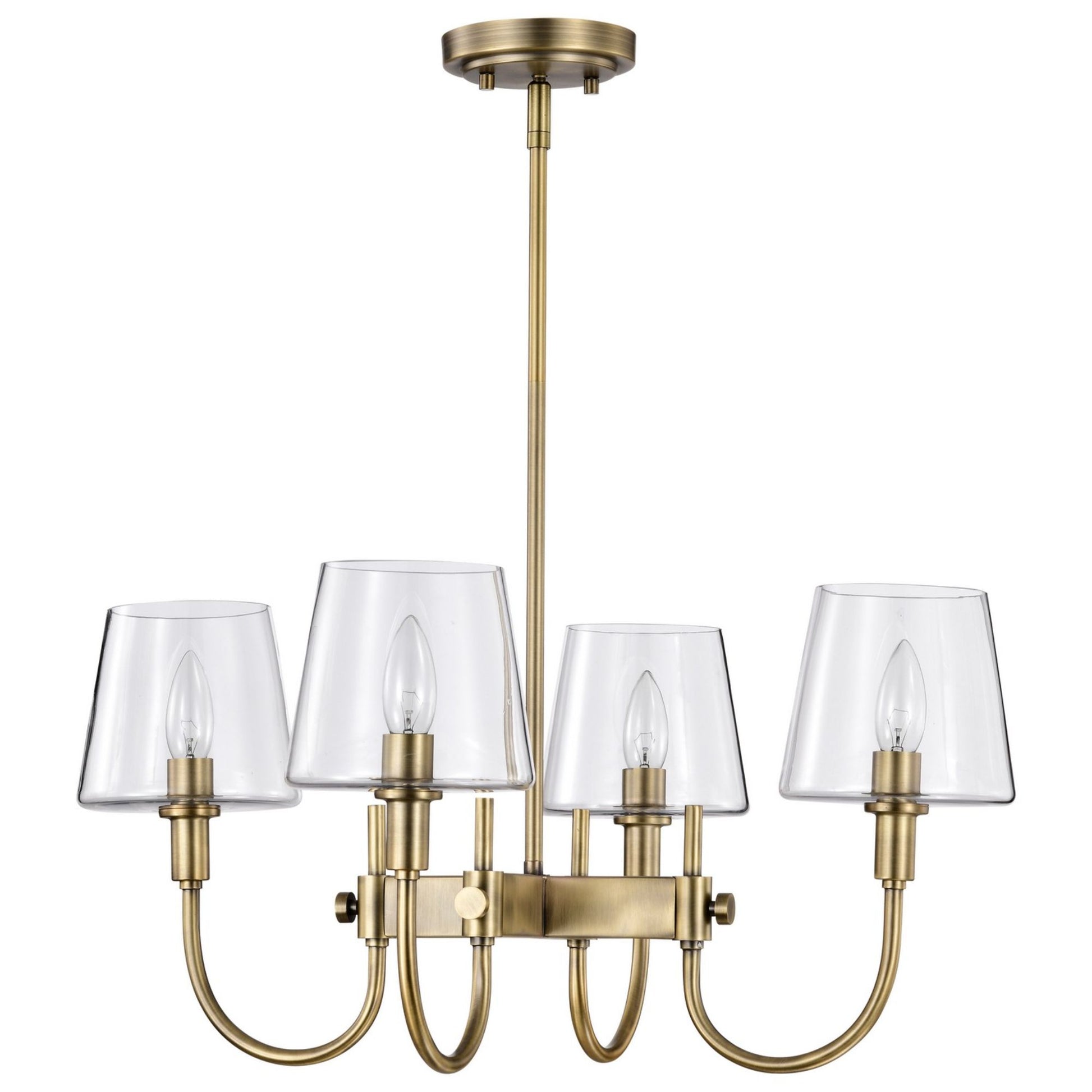 Brookside 24" 4 lights Chandelier, Vintage Brass Finish - Bees Lighting