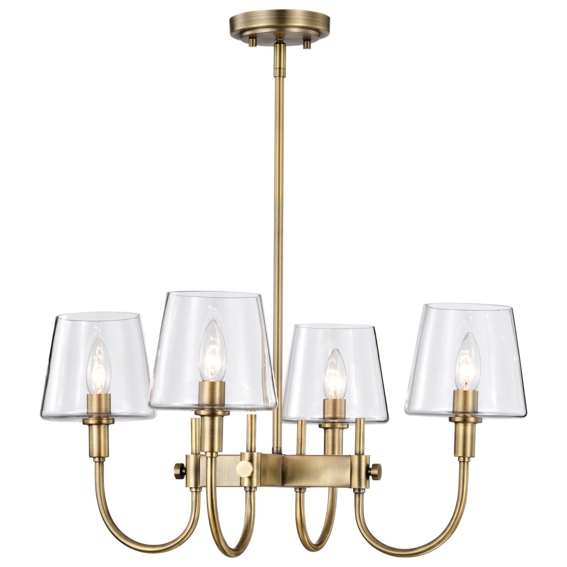 Brookside 24" 4 lights Chandelier, Vintage Brass Finish - Bees Lighting