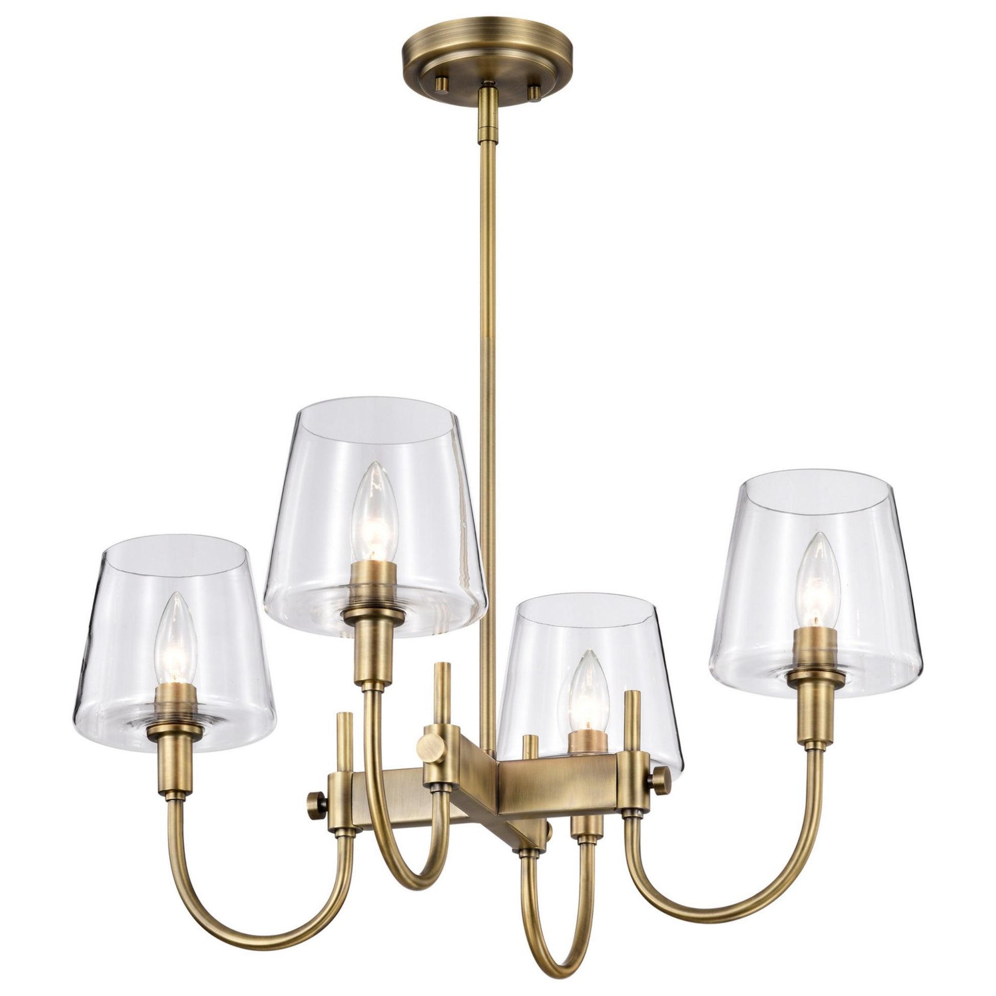 Brookside 24" 4 lights Chandelier, Vintage Brass Finish - Bees Lighting