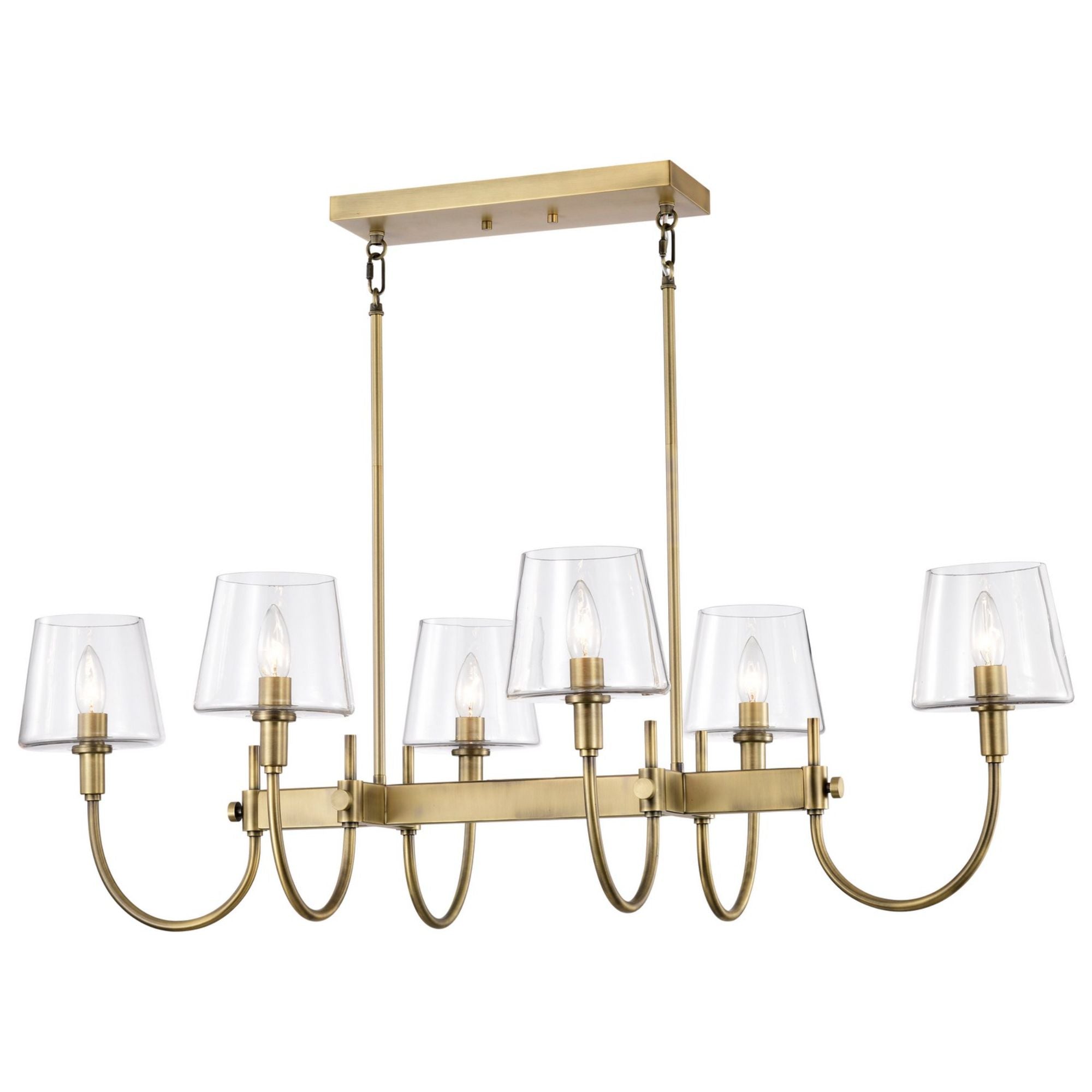 Brookside 42" 6 lights Pendant, Vintage Brass Finish - Bees Lighting