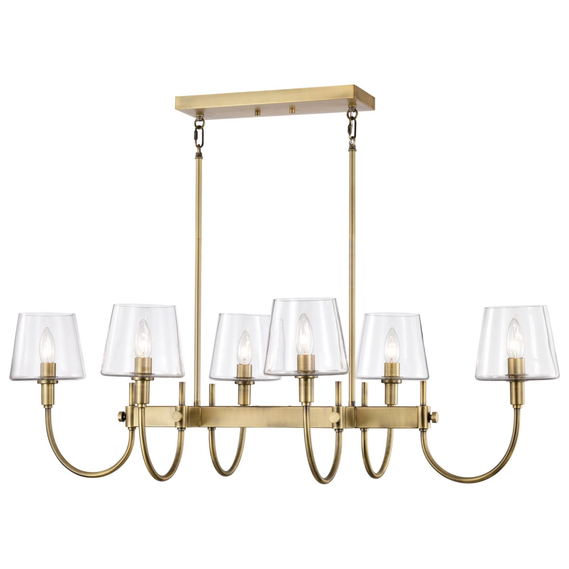 Brookside 42" 6 lights Pendant, Vintage Brass Finish - Bees Lighting