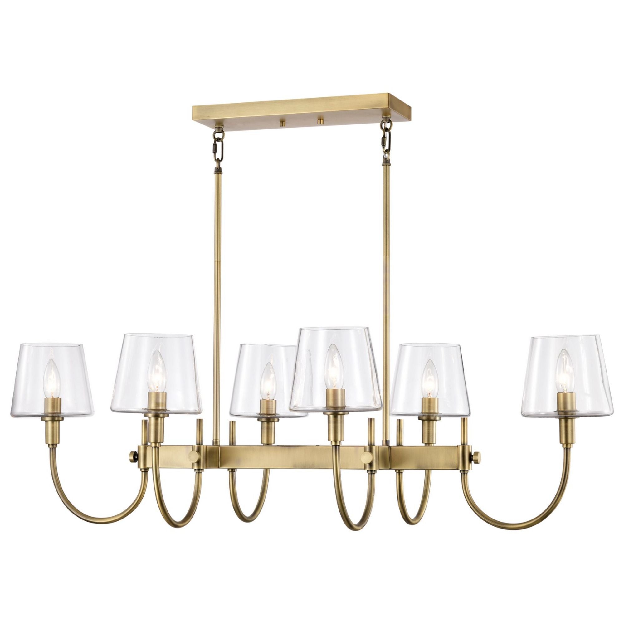 Brookside 42" 6 lights Pendant, Vintage Brass Finish - Bees Lighting