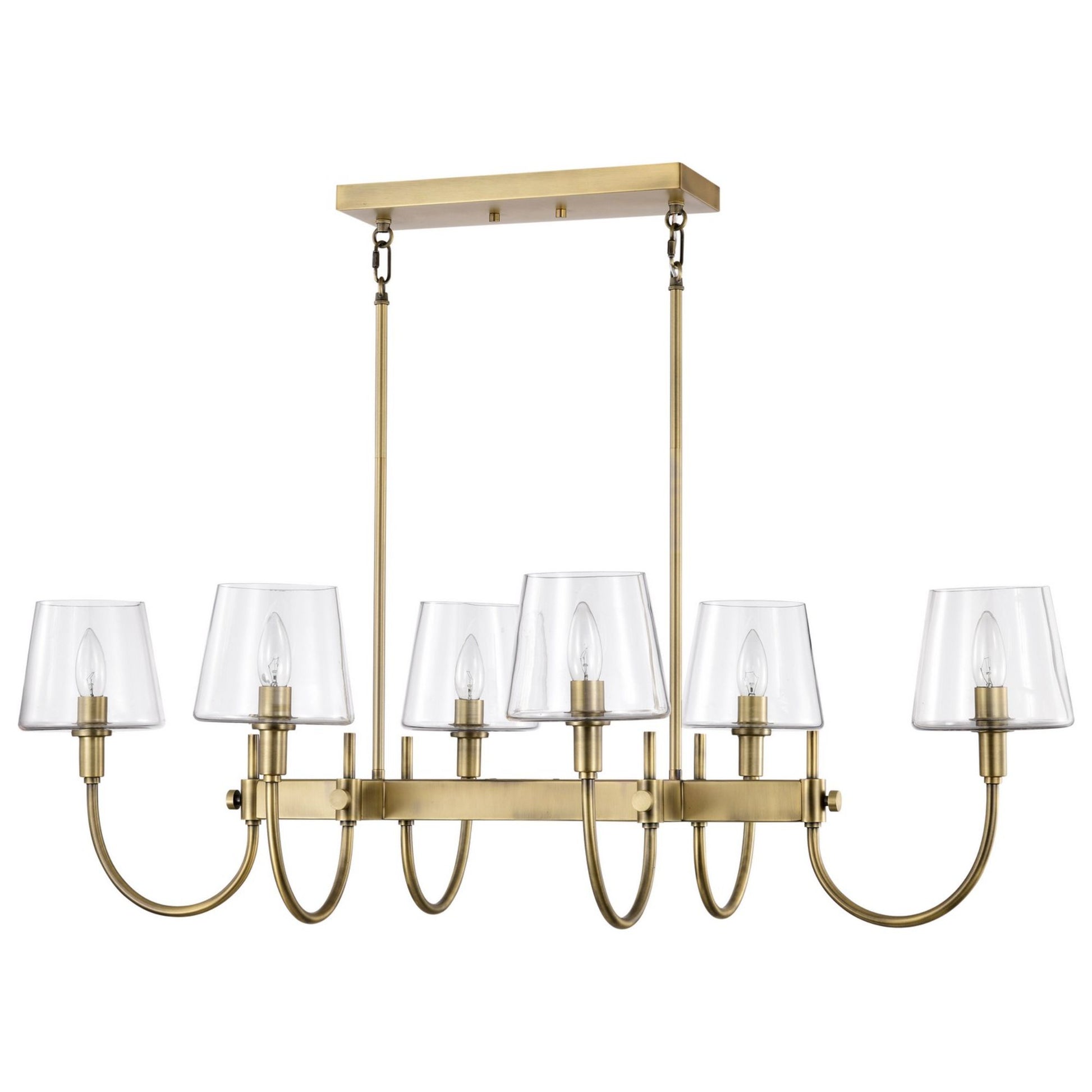 Brookside 42" 6 lights Pendant, Vintage Brass Finish - Bees Lighting