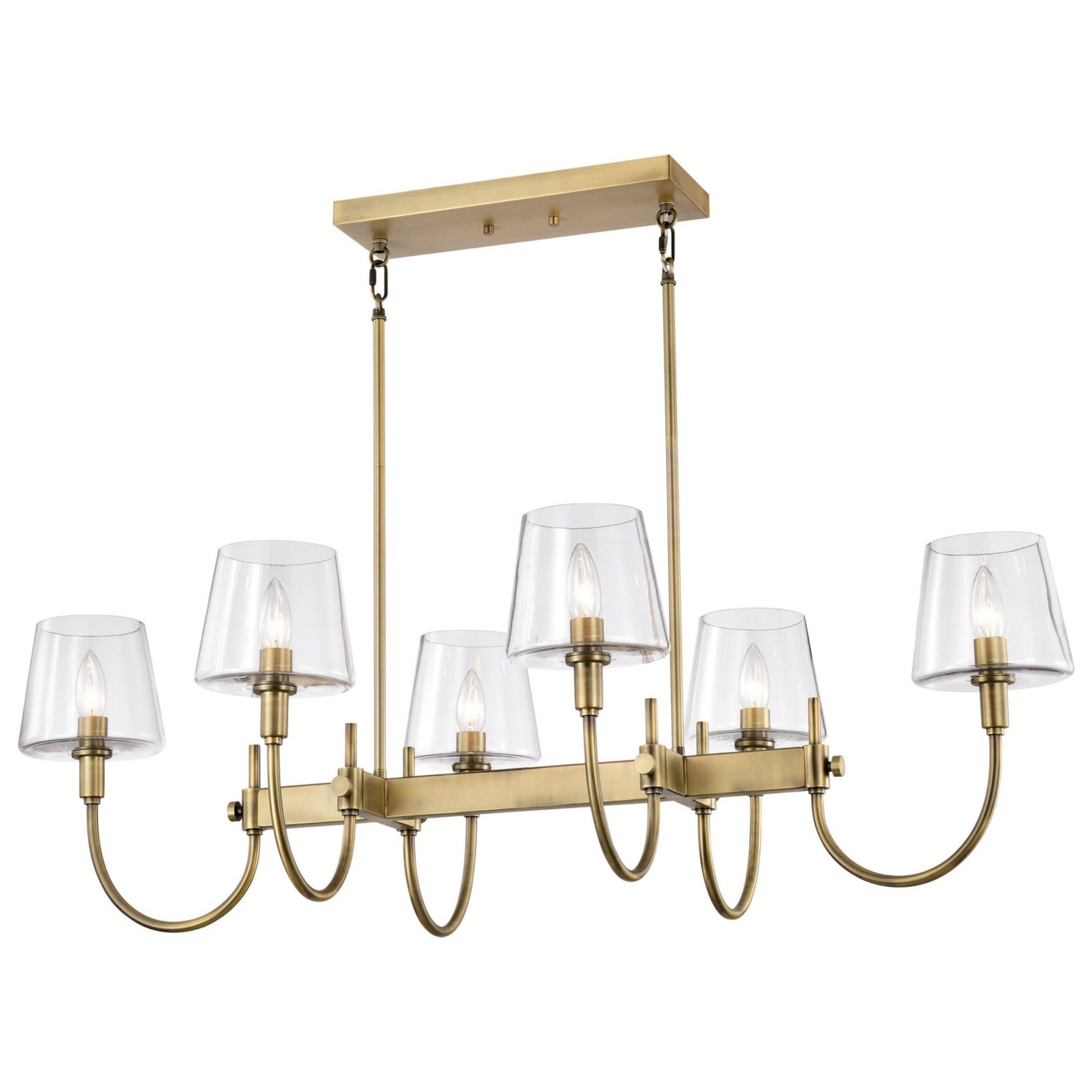 Brookside 42" 6 lights Pendant, Vintage Brass Finish - Bees Lighting