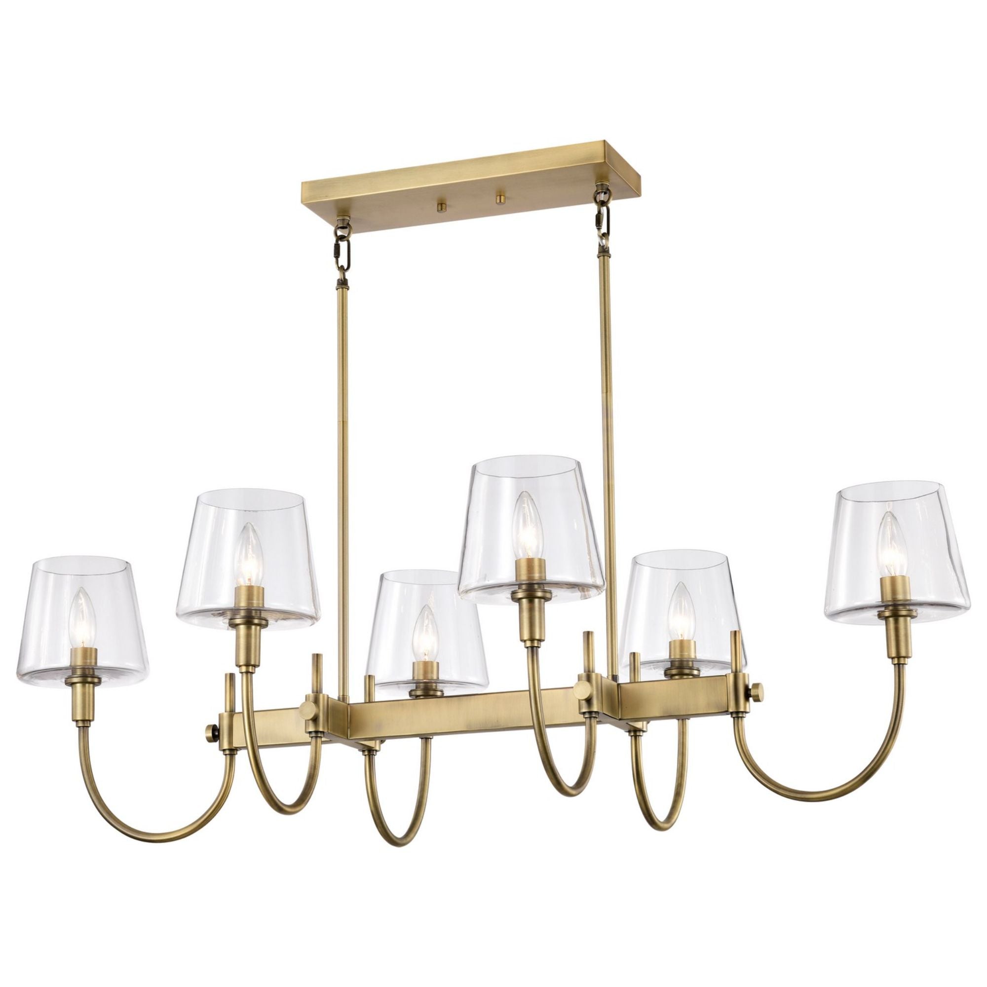 Brookside 42" 6 lights Pendant, Vintage Brass Finish - Bees Lighting
