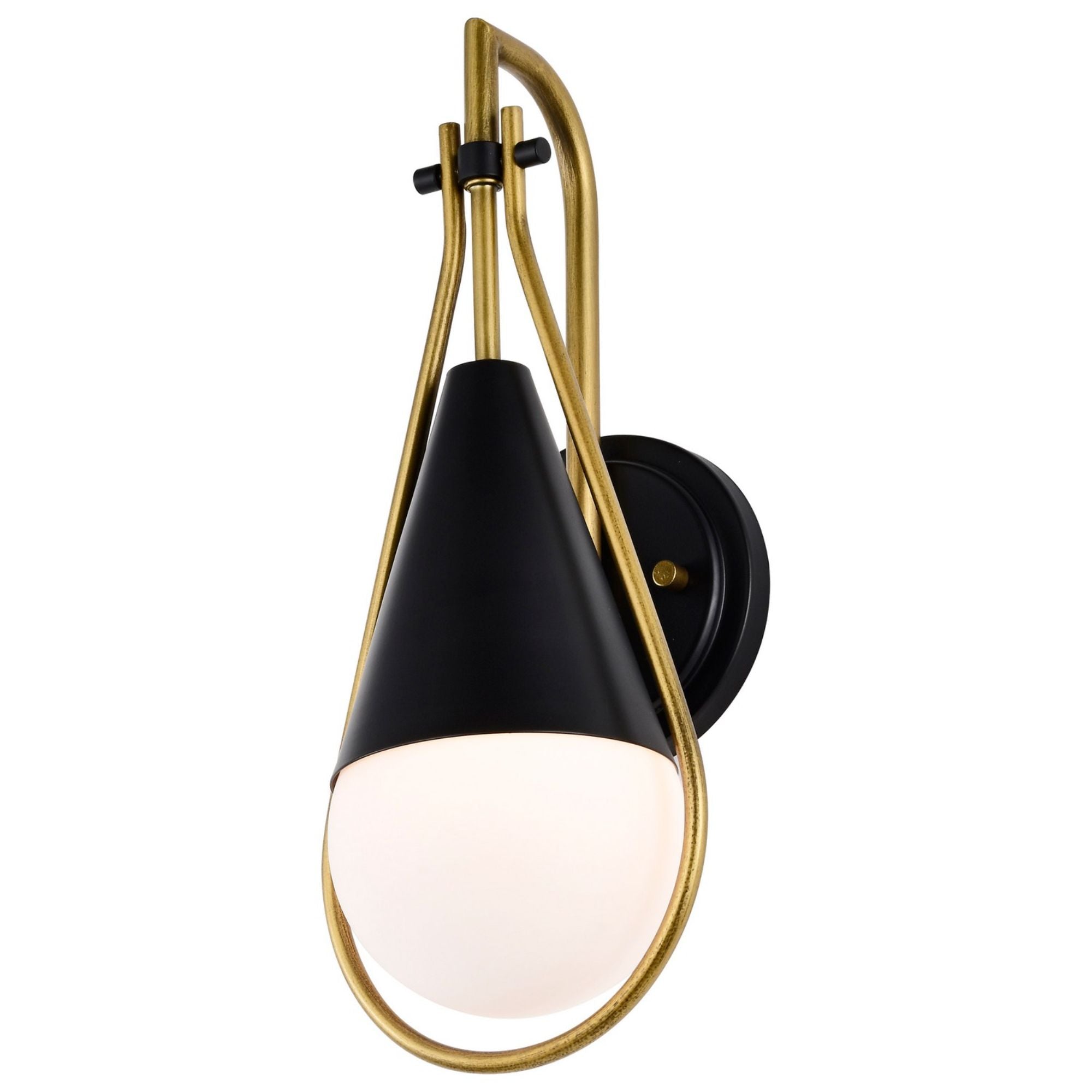 Admiral 15 in. Wall Sconce Matte Black and Natural Brass Finish
