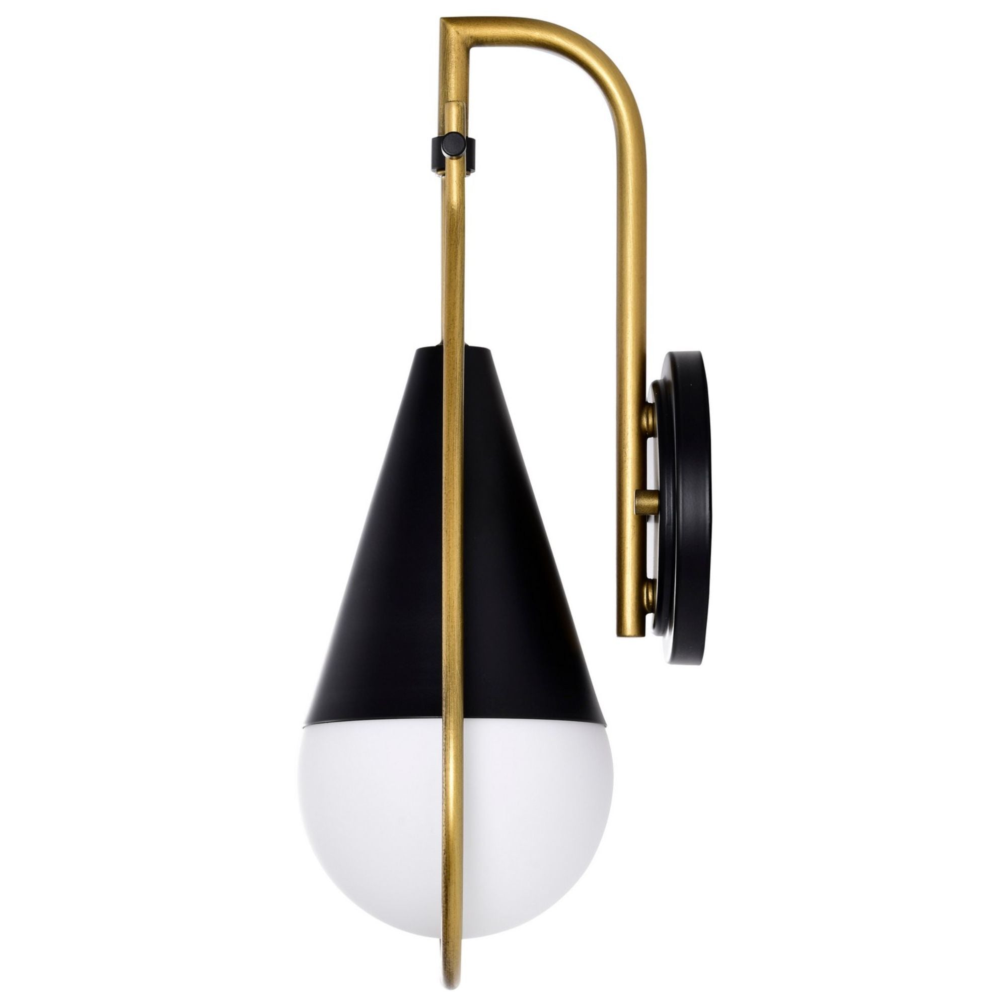 Admiral 15" Wall Sconce, Matte Black and Natural Brass Finish - Bees Lighting