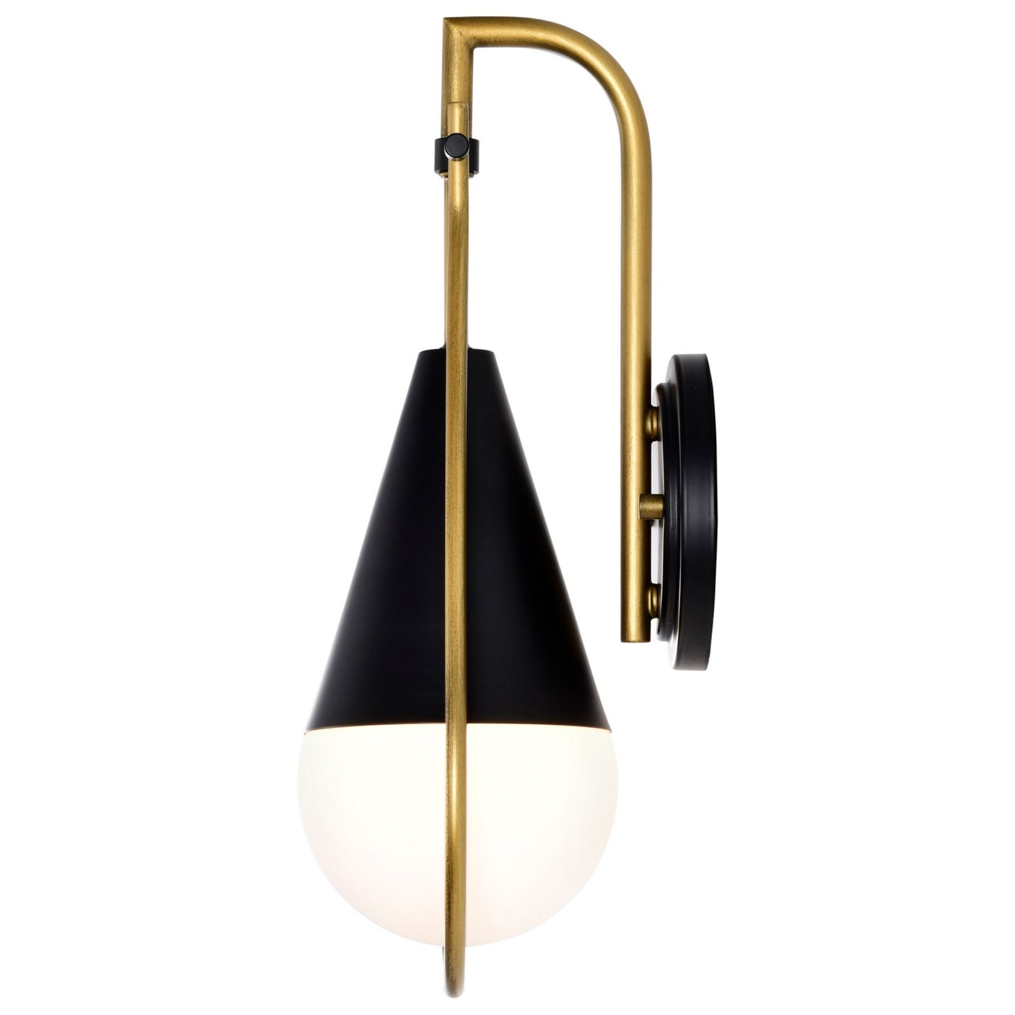 Admiral 15" Wall Sconce, Matte Black and Natural Brass Finish - Bees Lighting