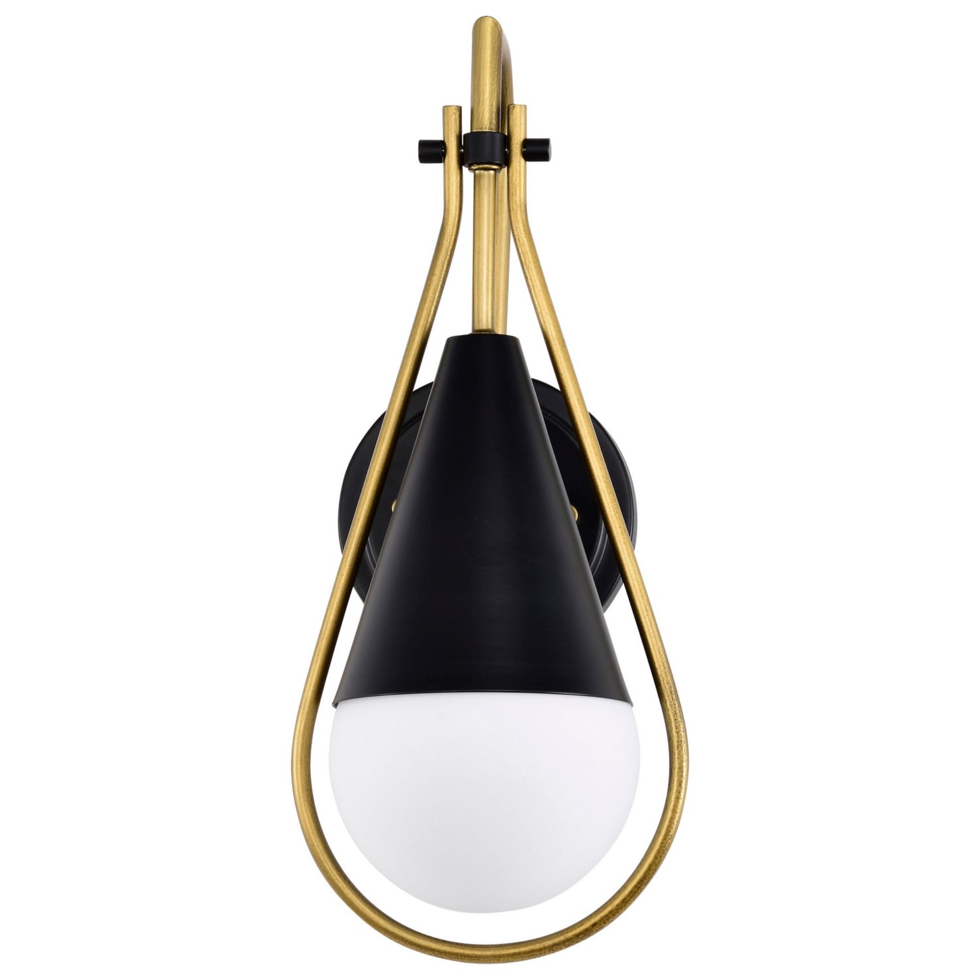 Admiral 15" Wall Sconce, Matte Black and Natural Brass Finish - Bees Lighting