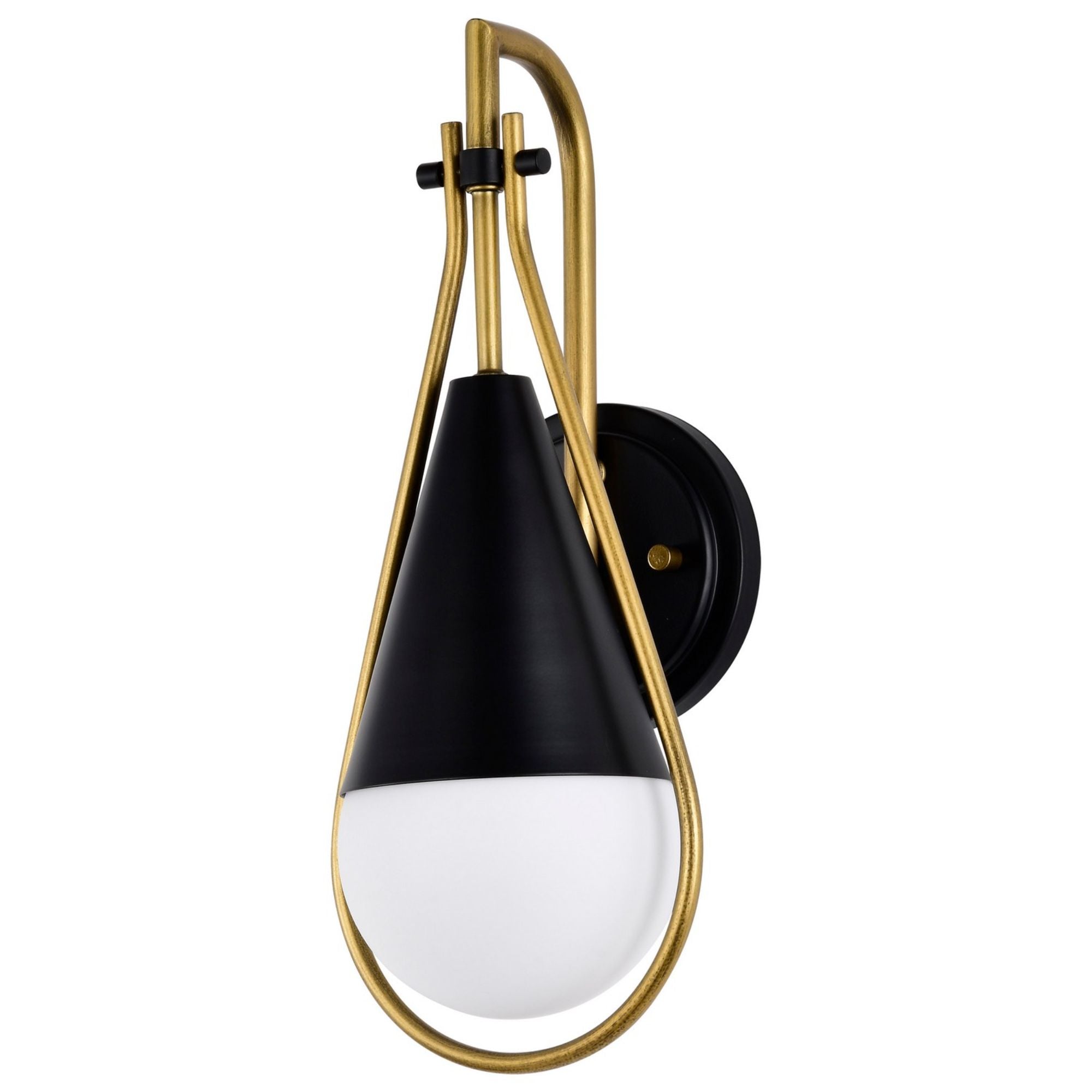 Admiral 15" Wall Sconce, Matte Black and Natural Brass Finish - Bees Lighting
