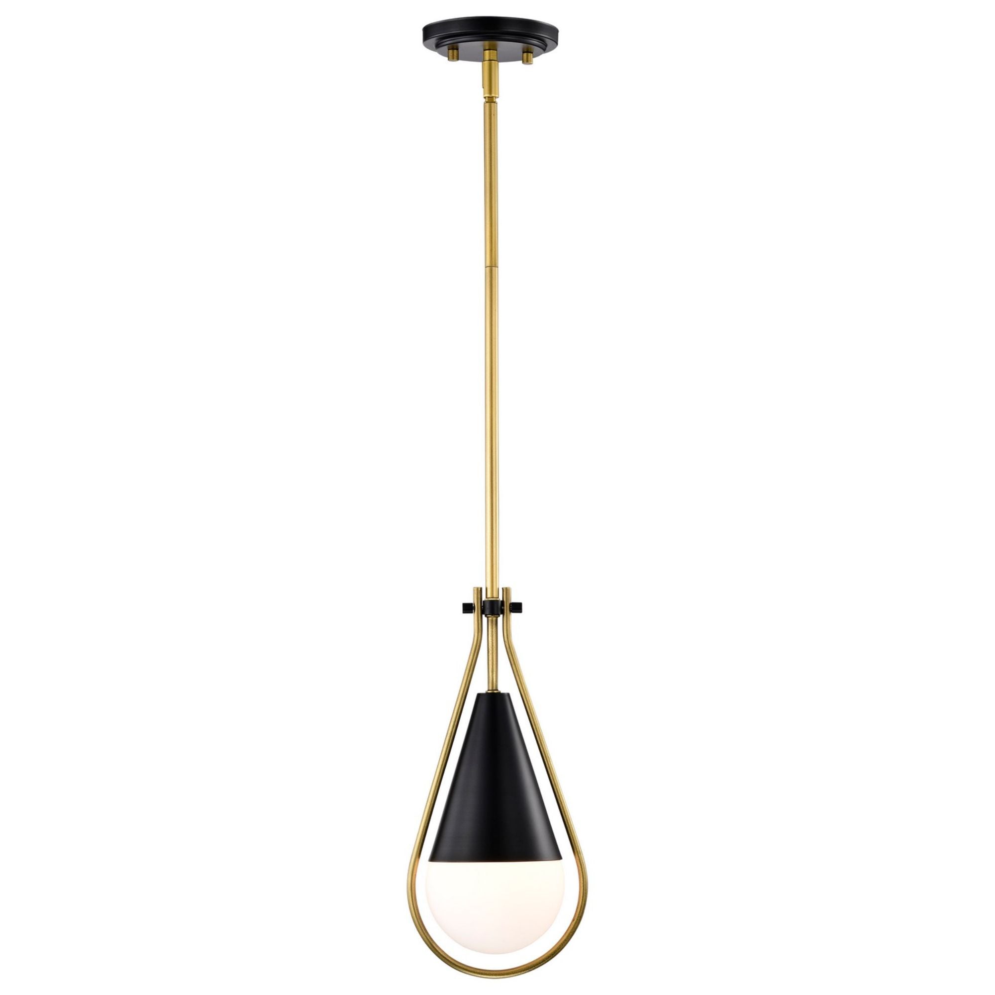 Admiral 10" Pendant, Matte Black and Natural Brass Finish - Bees Lighting