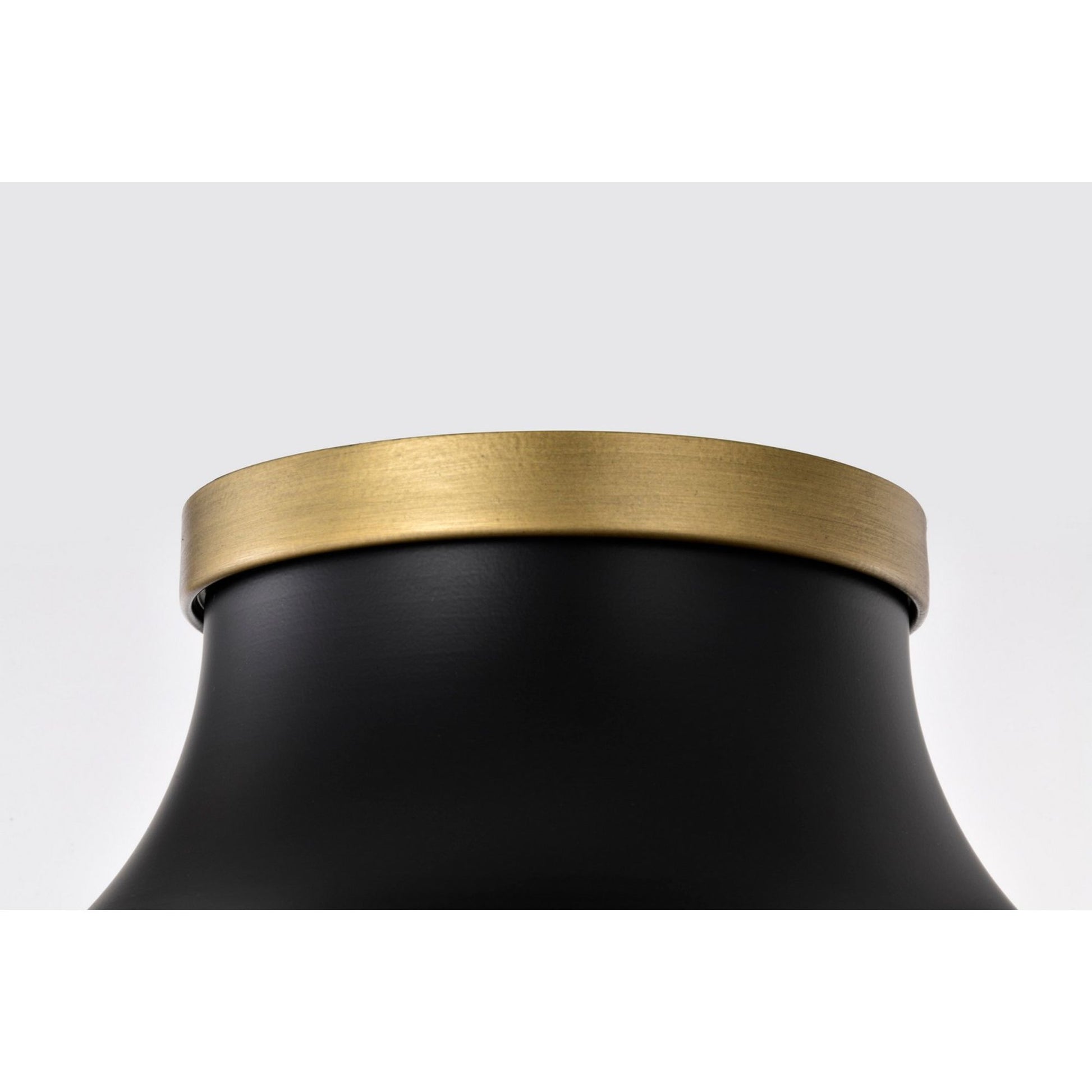 Lafayette 14" Flush Mount, Matte Black / Natural Brass Finish - Bees Lighting