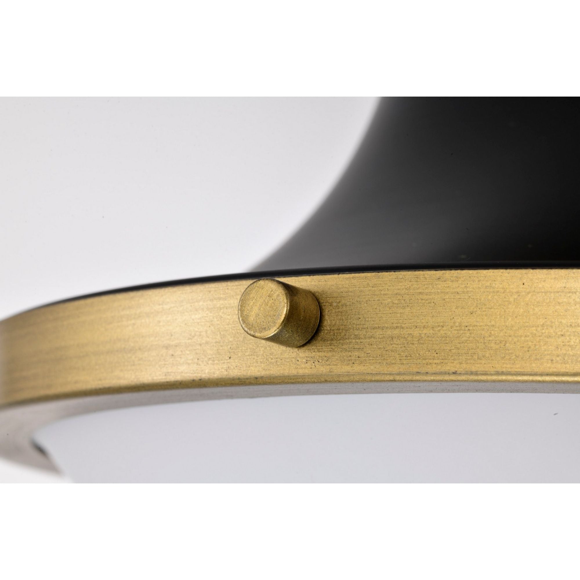 Lafayette 14" Flush Mount, Matte Black / Natural Brass Finish - Bees Lighting