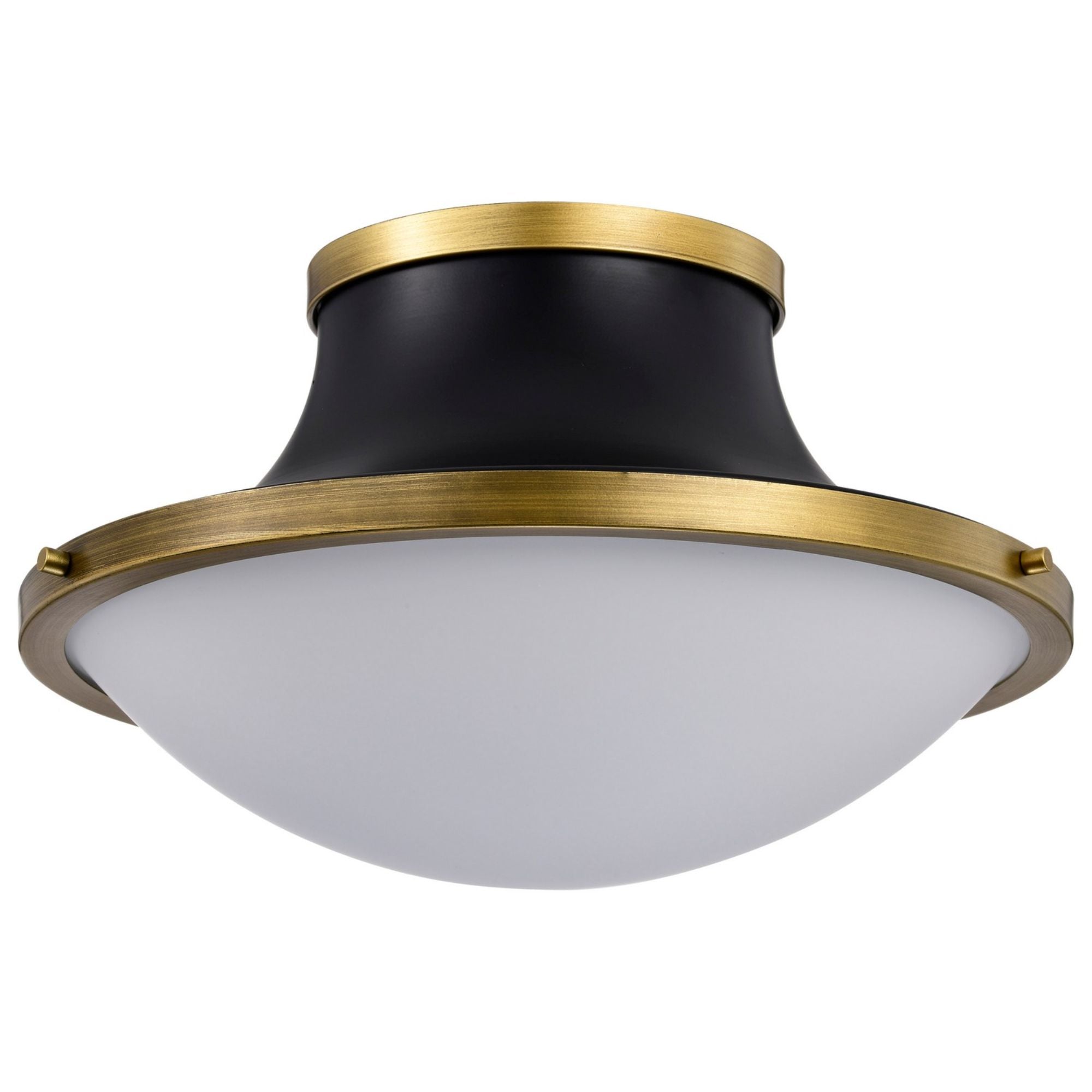 Lafayette 18 in. 3 lights Flush Mount Light Matte Black and Natural Brass Finish