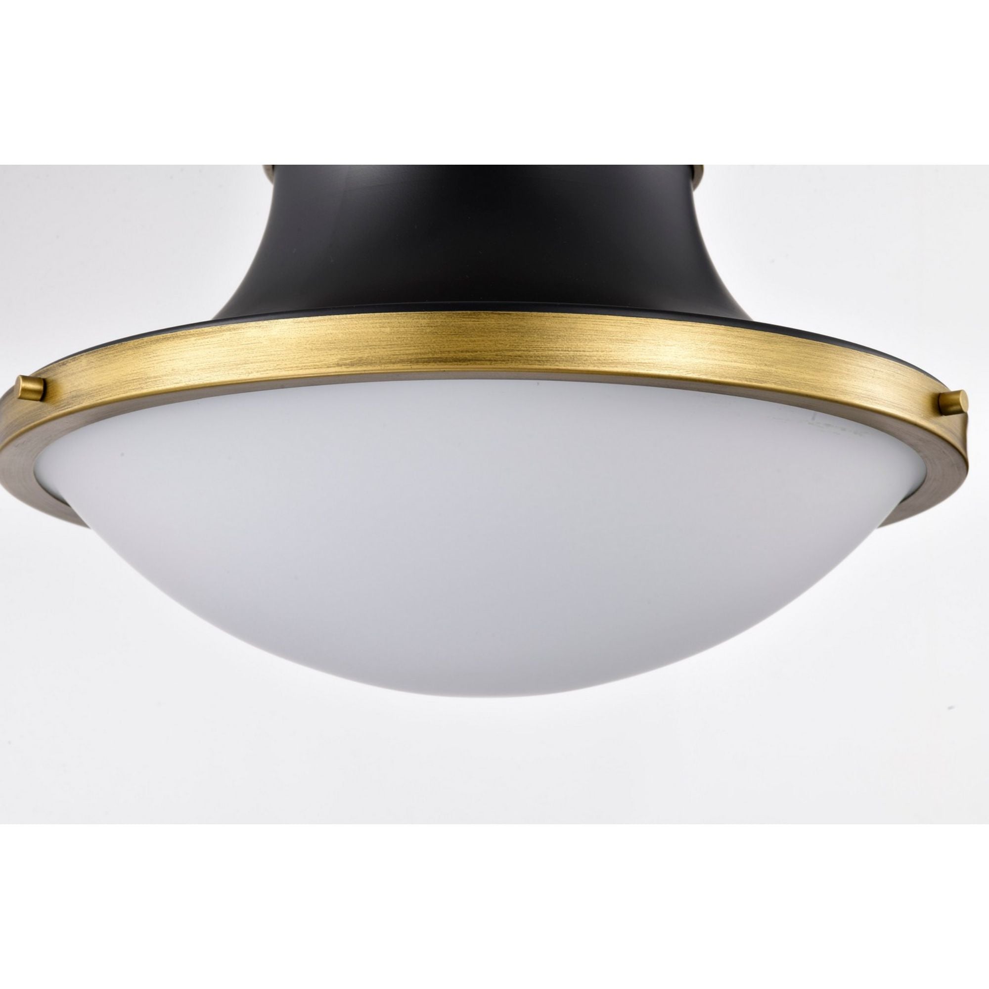 Lafayette 18" 3 lights Pendant, Matte Black / Natural Brass Finish - Bees Lighting