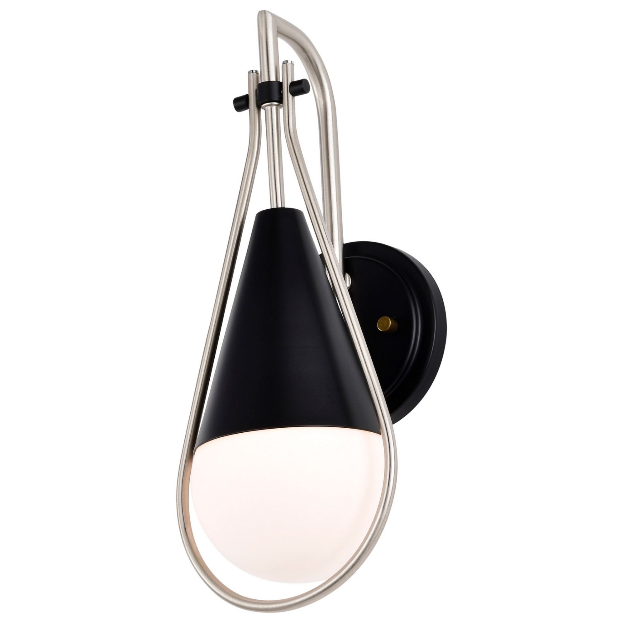 Admiral 15" Wall Sconce, Matte Black and Brushed Nickel Finish - Bees Lighting