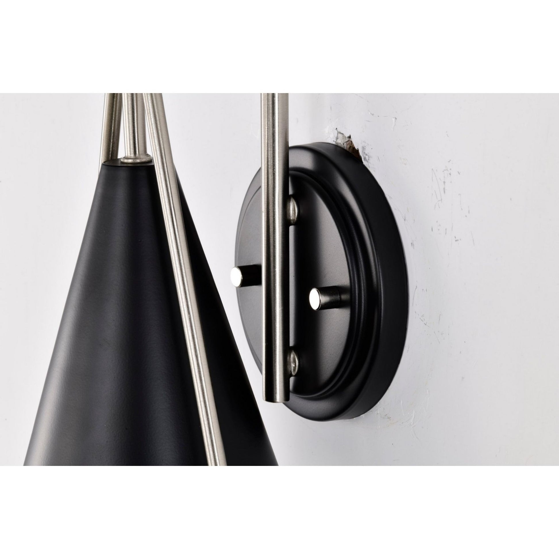 Admiral 15" Wall Sconce, Matte Black and Brushed Nickel Finish - Bees Lighting