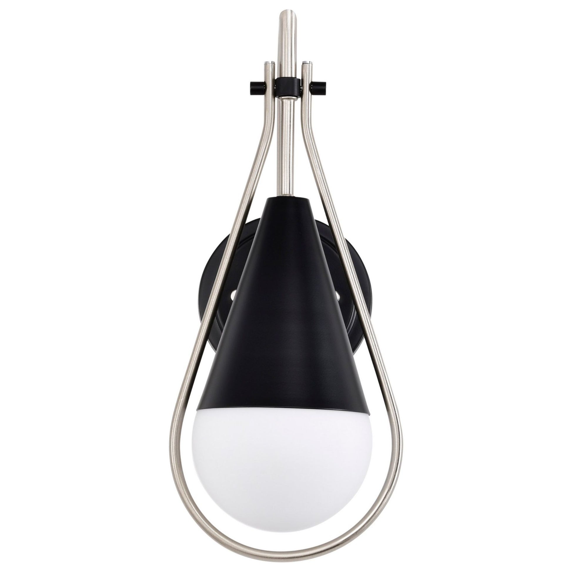 Admiral 15" Wall Sconce, Matte Black and Brushed Nickel Finish - Bees Lighting