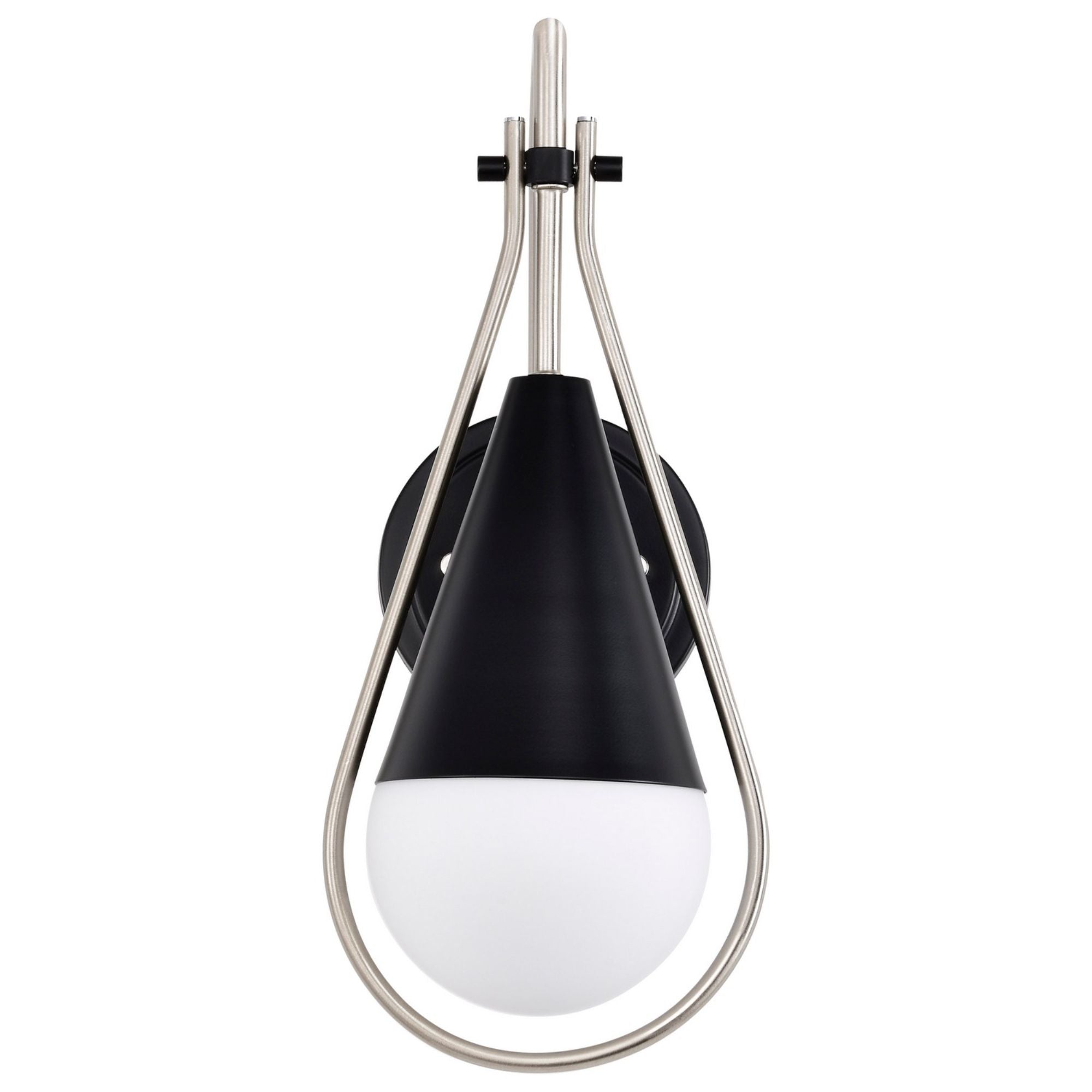 Admiral 15" Wall Sconce, Matte Black and Brushed Nickel Finish - Bees Lighting