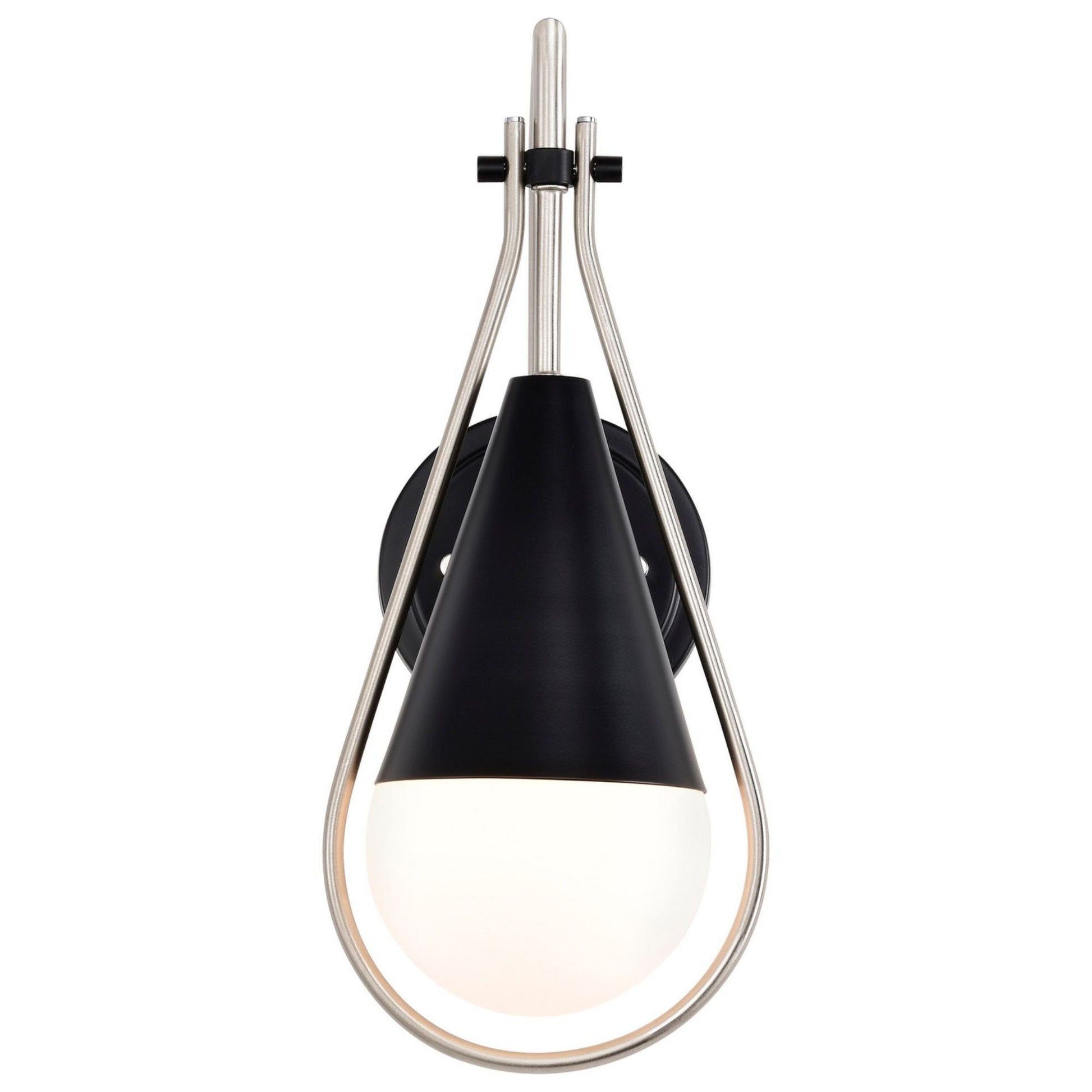 Admiral 15" Wall Sconce, Matte Black and Brushed Nickel Finish - Bees Lighting