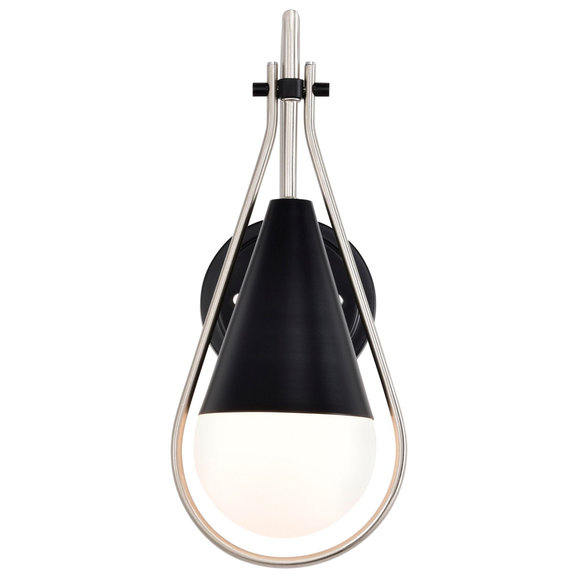 Admiral 15" Wall Sconce, Matte Black and Brushed Nickel Finish - Bees Lighting