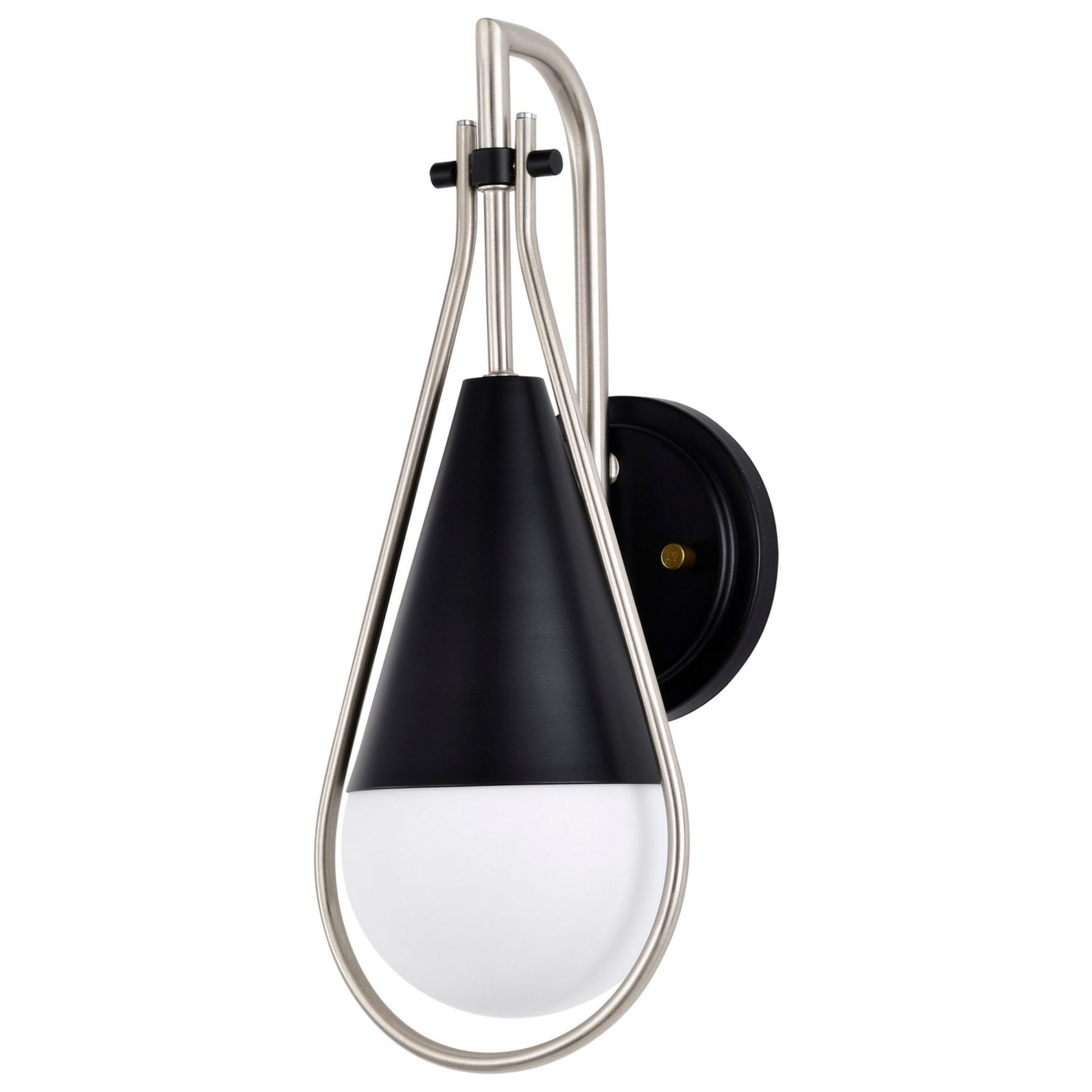 Admiral 15" Wall Sconce, Matte Black and Brushed Nickel Finish - Bees Lighting