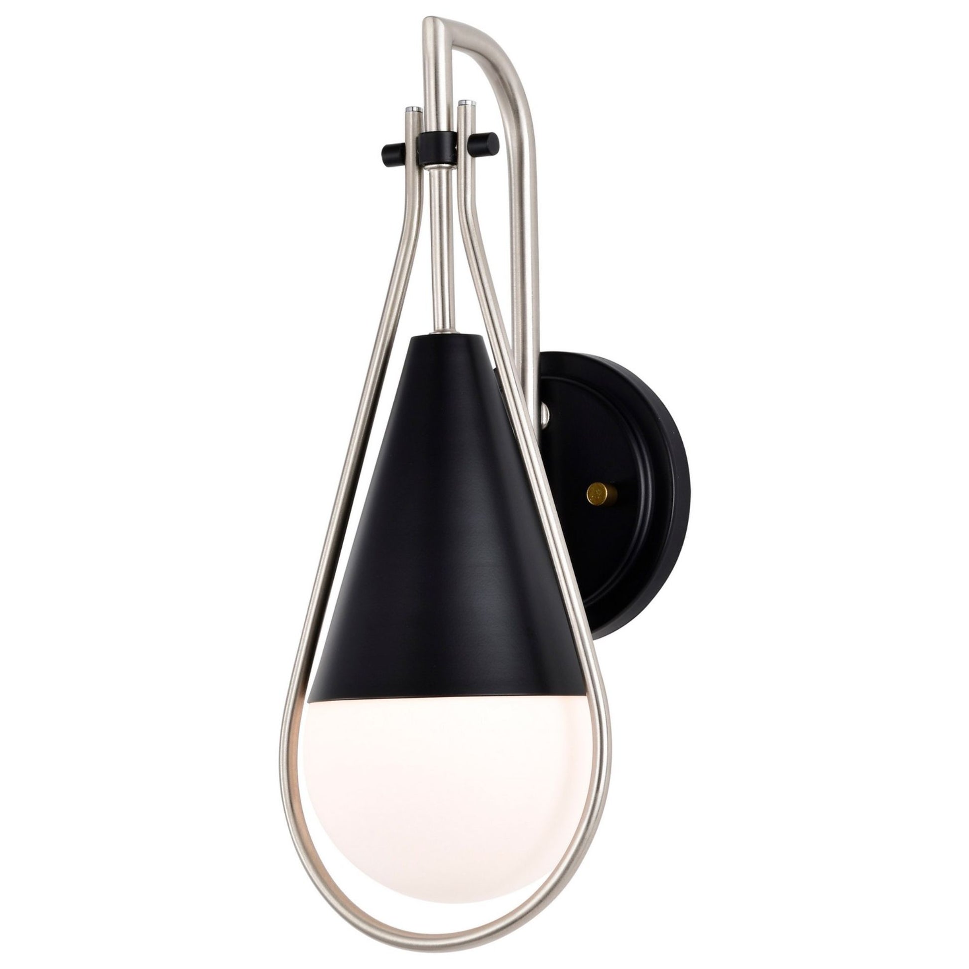 Admiral 15" Wall Sconce, Matte Black and Brushed Nickel Finish - Bees Lighting