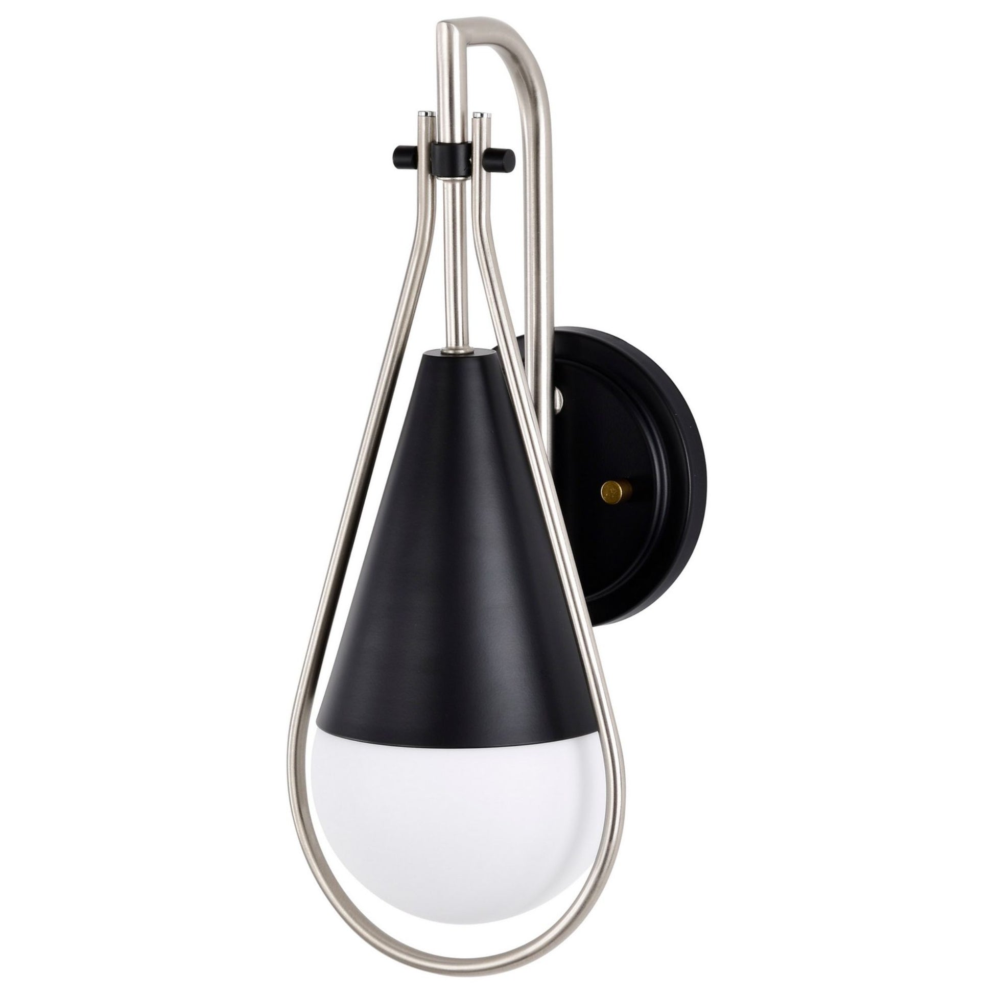 Admiral 15" Wall Sconce, Matte Black and Brushed Nickel Finish - Bees Lighting